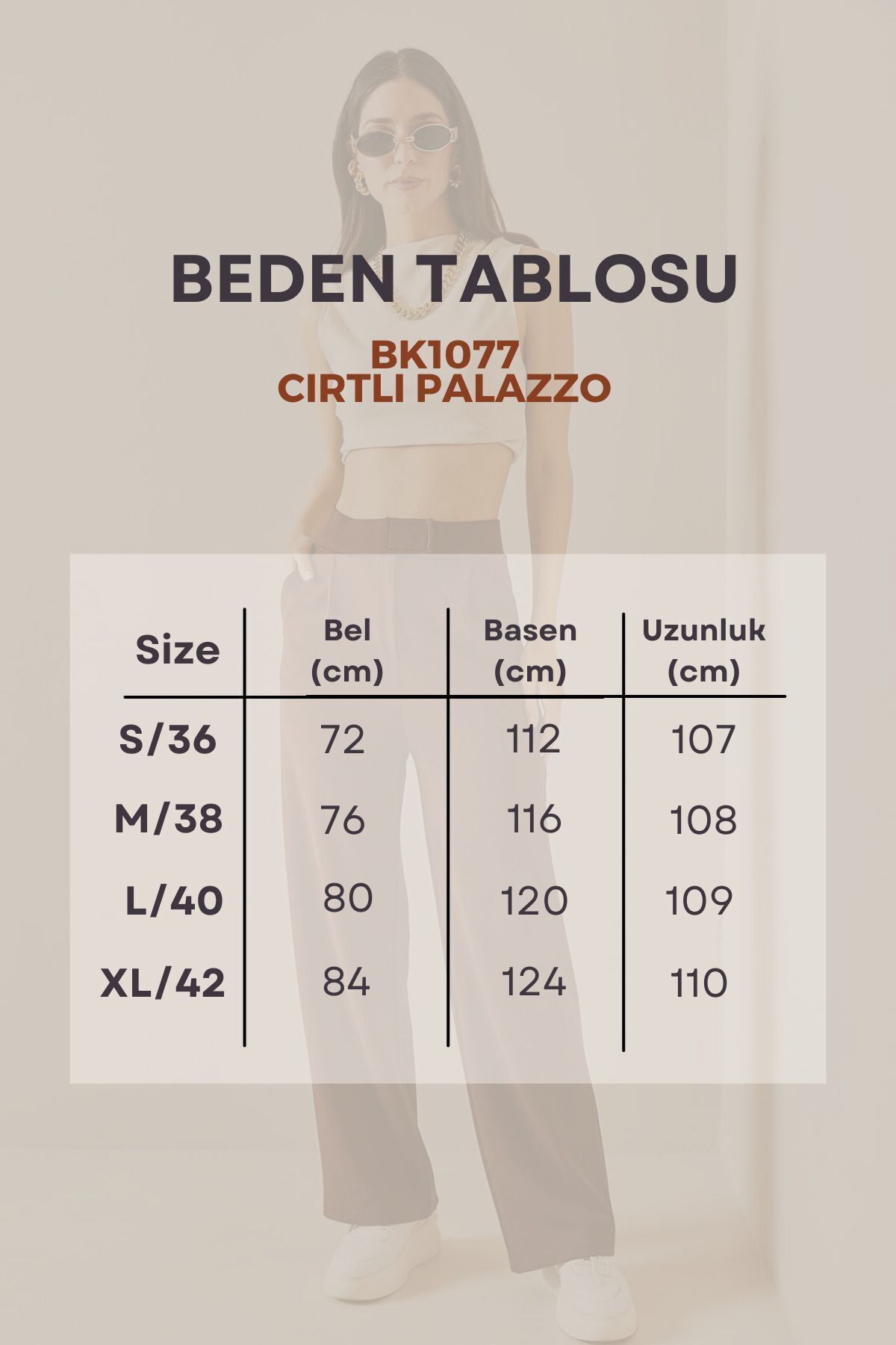 Balenbi-Pantaloni Palazzo de damă cu închidere cu velcro din Lycra - 1077 2