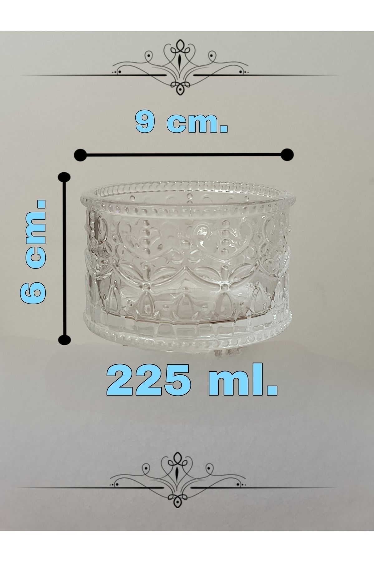 SAMSA-Crystal Decor Gold Glass Sugar Bowl and Turkish Delight Bowl Set 1 Piece 4