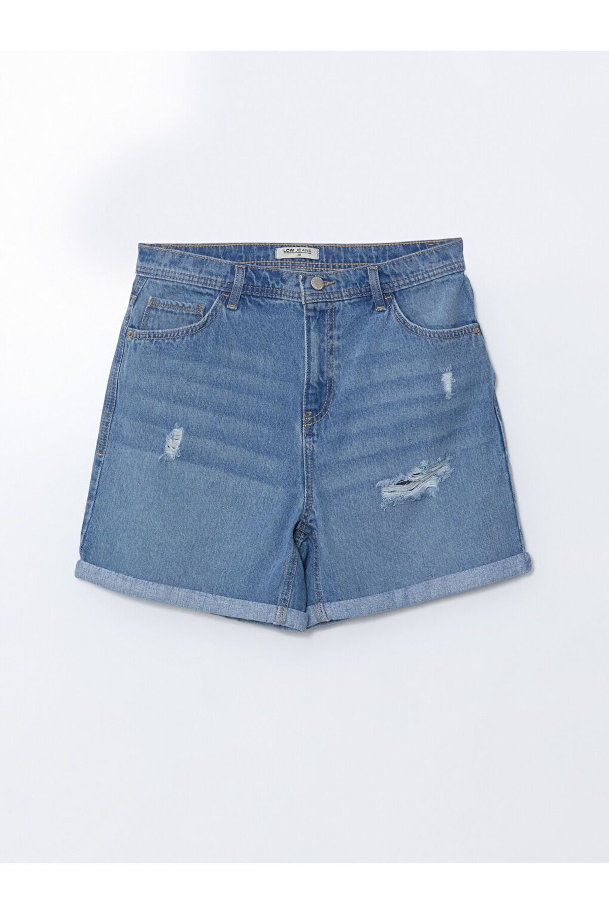 LC Waikiki Yeni Sezon Boyfriend Fit Yirtik Detayli Kadin Jean Sort - S5DN12Z8