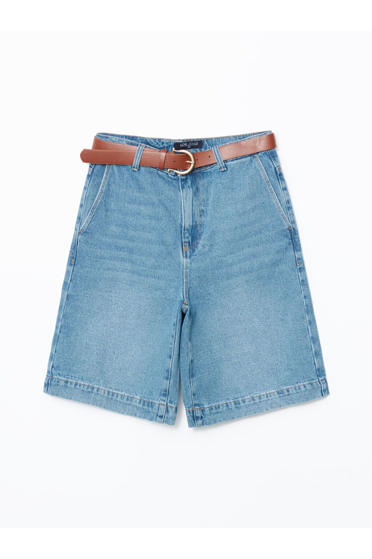 LC Waikiki Yeni Sezon Beli Kemerli Standart Fit Kadin Jean Sort - S5DM25Z8