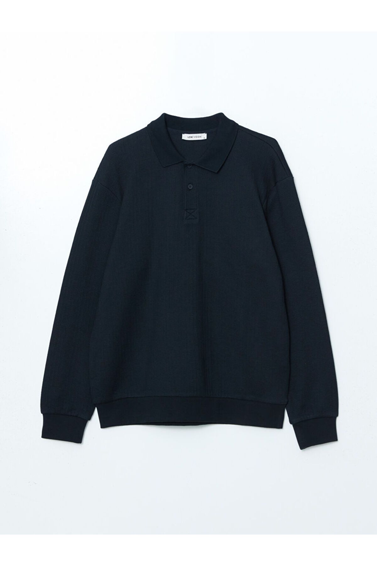 LC Waikiki-Ανδρικό φούτερ LCW Vision Navy Blue Polo Neck 1