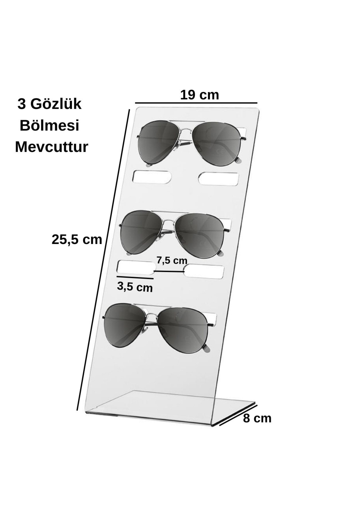 omilife-Transparent Plexiglass Three Compartment Glasses Stand Aesthetic and Functional Design 2