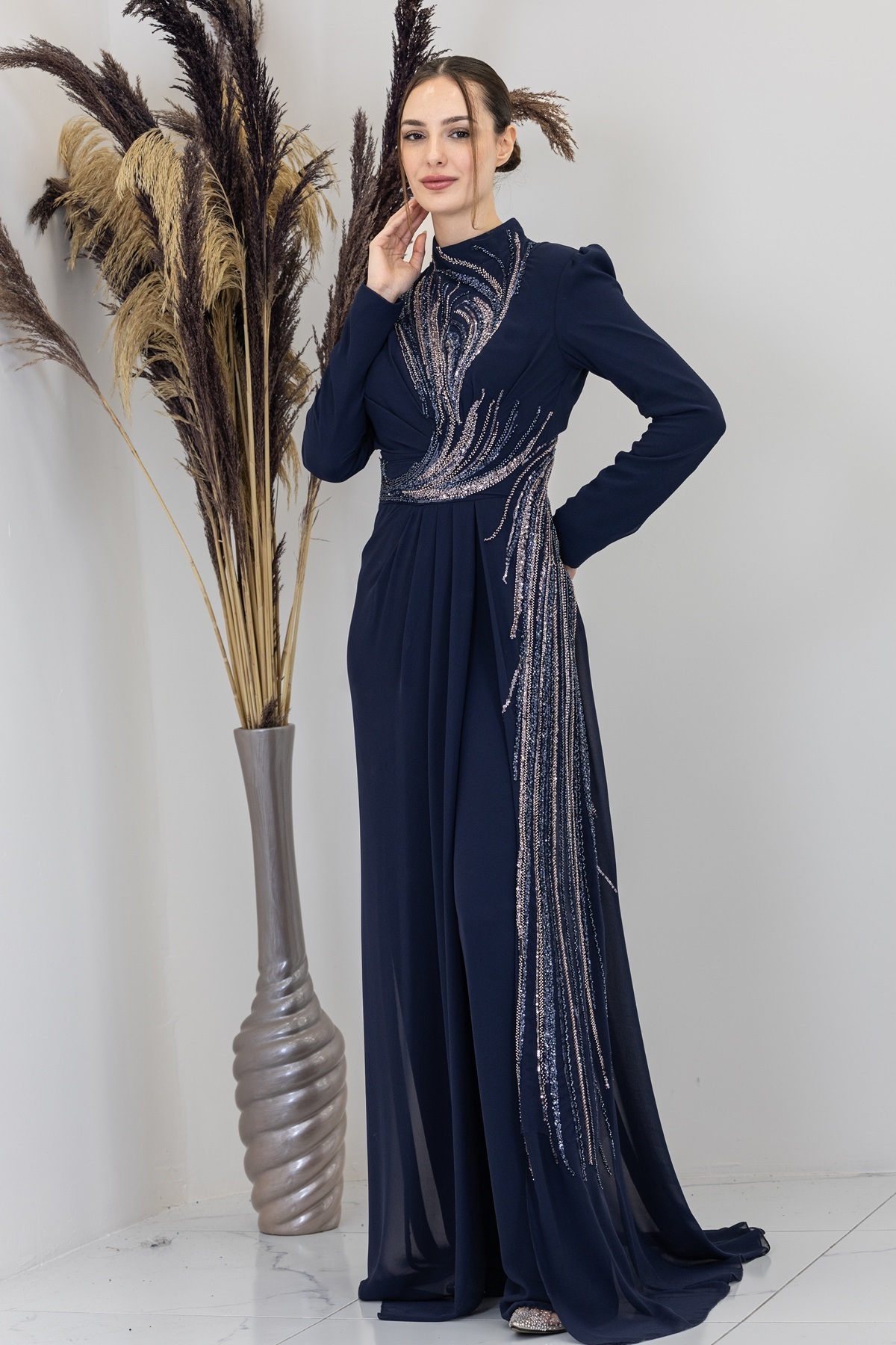 Genel Markalar Önü Aplik İşlemeli Ebru Tulum