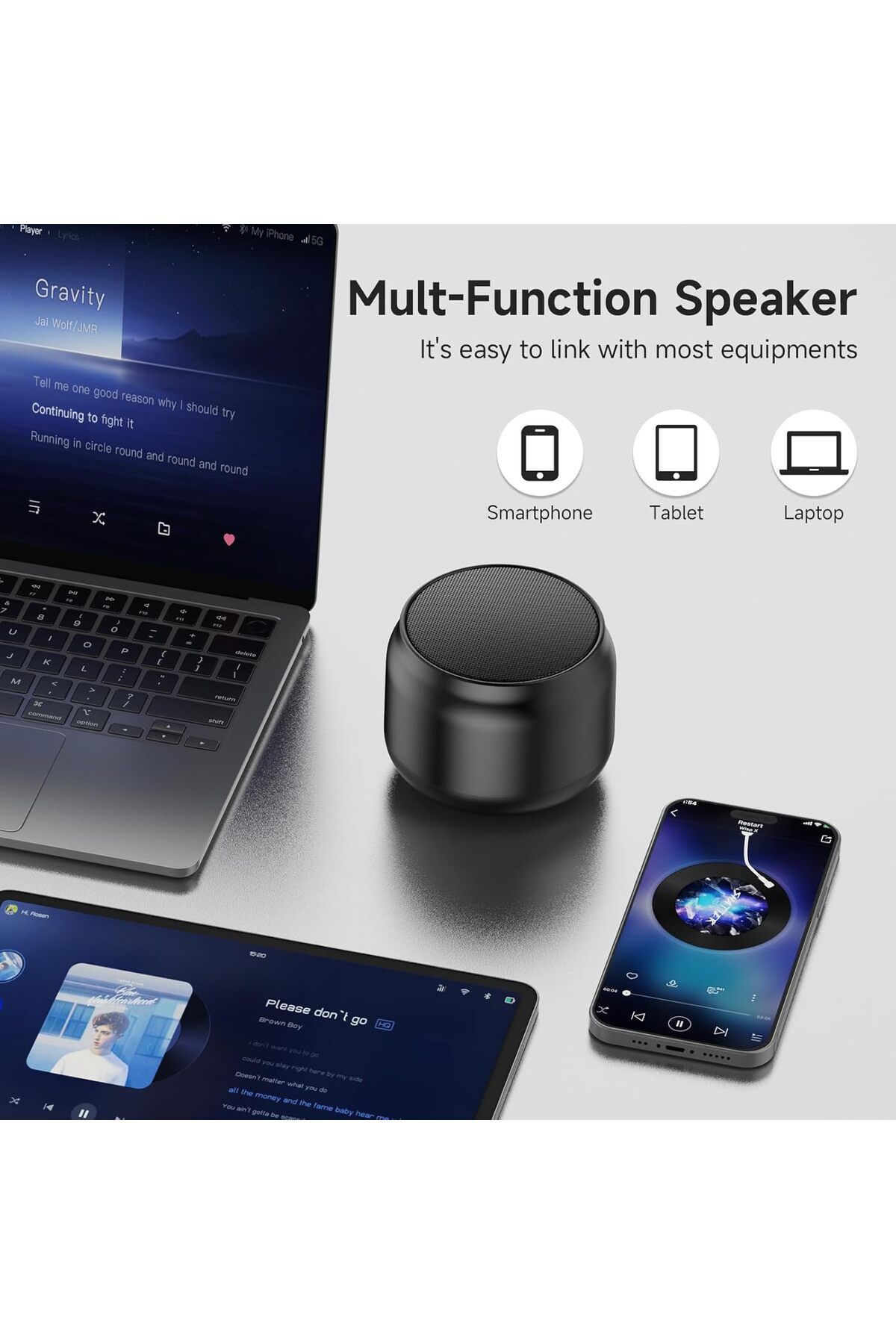COOYA-Bluetooth Speaker, Mini with 15-Hour Playtime, 20-Meter Range, for Daily Use and Outdoor Adventures 3