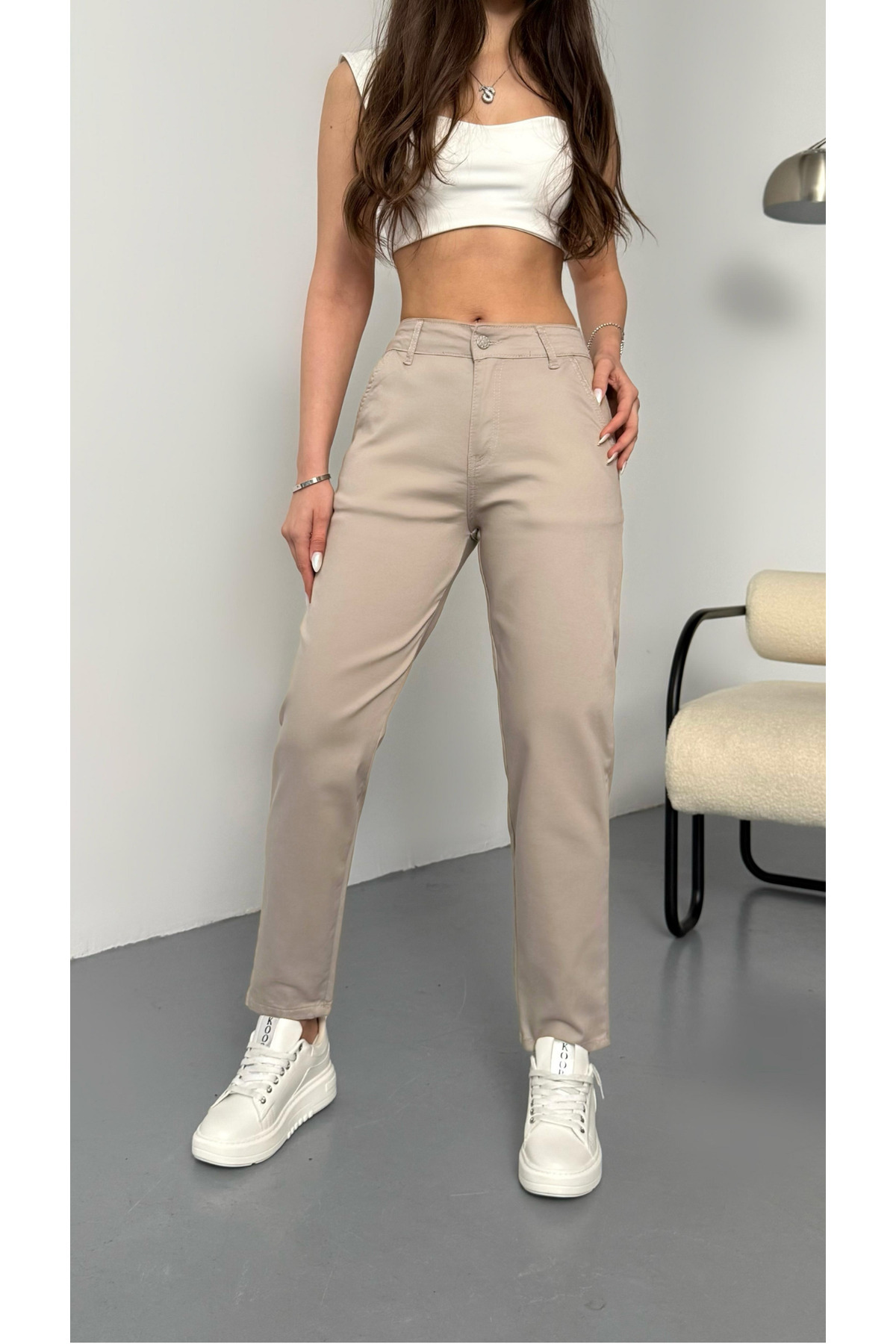 BİKELİFE-Flexible Lycra-Mom-Hose für Damen mit hoher Taille 2