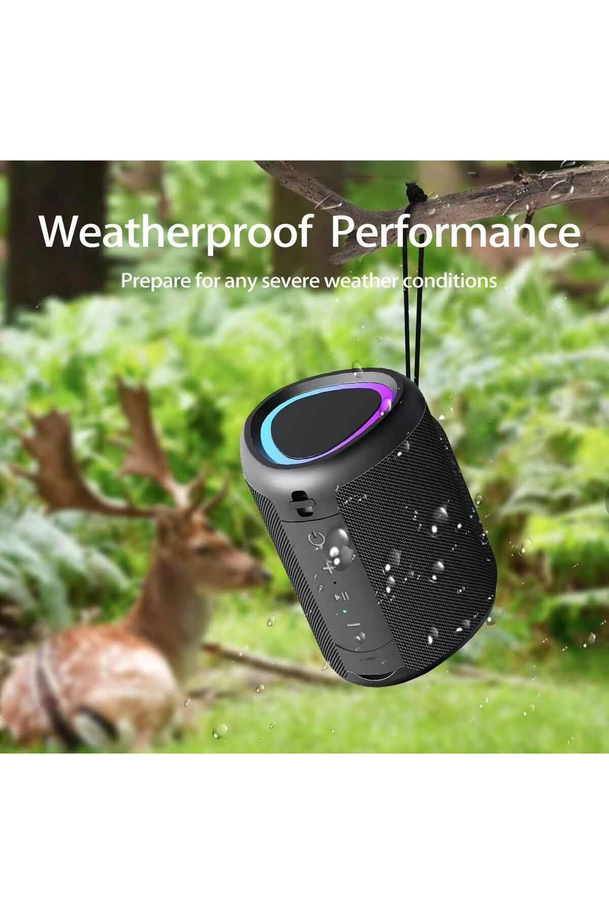 COOYA-Mini Bluetooth Portable Speaker,with Microphone,Bluetooth 5.3,10 Hour Playtime,IPX4 Waterproof 7