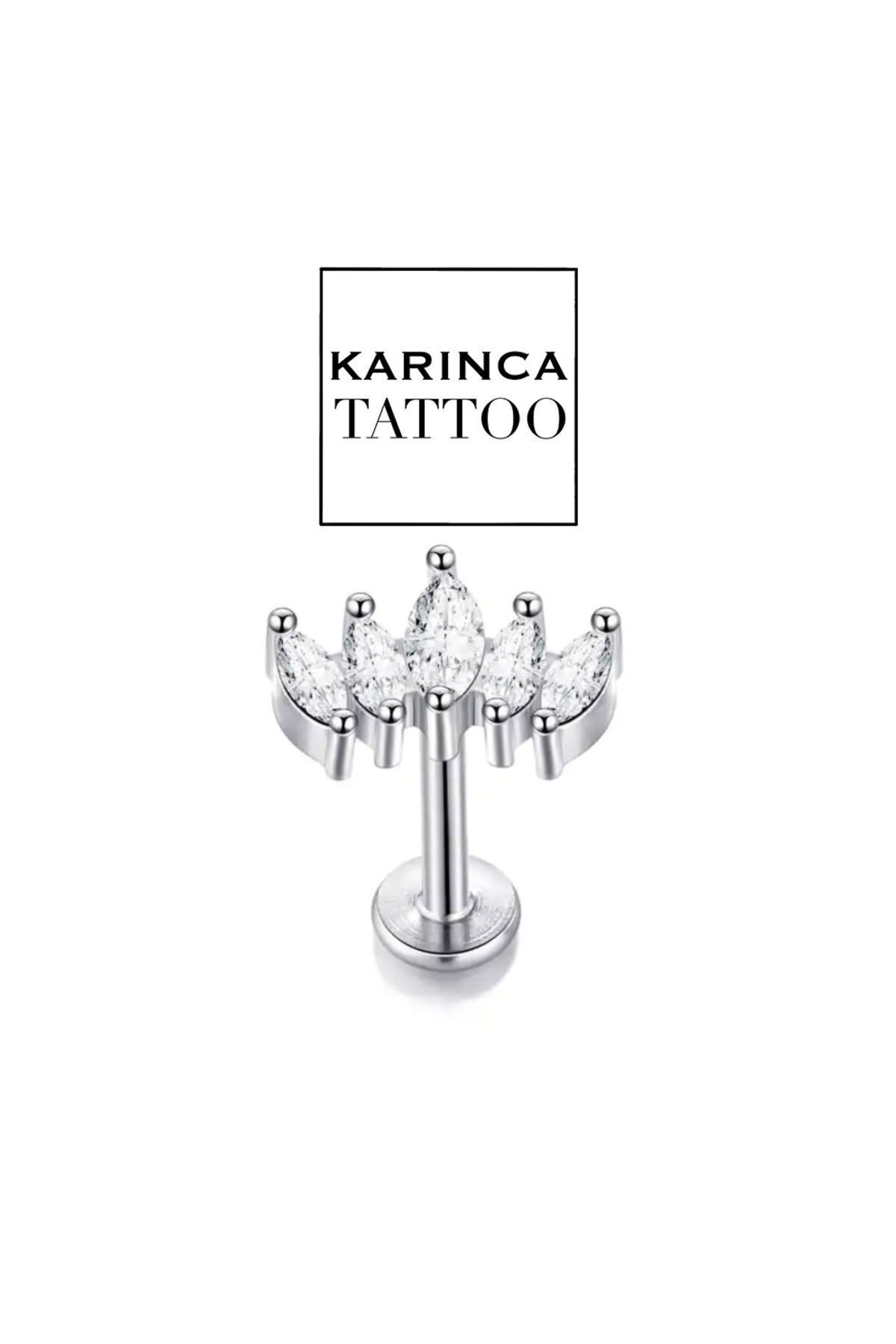 Karınca Piercing-Stylish Tragus Piercing Flat Forward Helix Conch Ear Piercing with Elite Stone 3