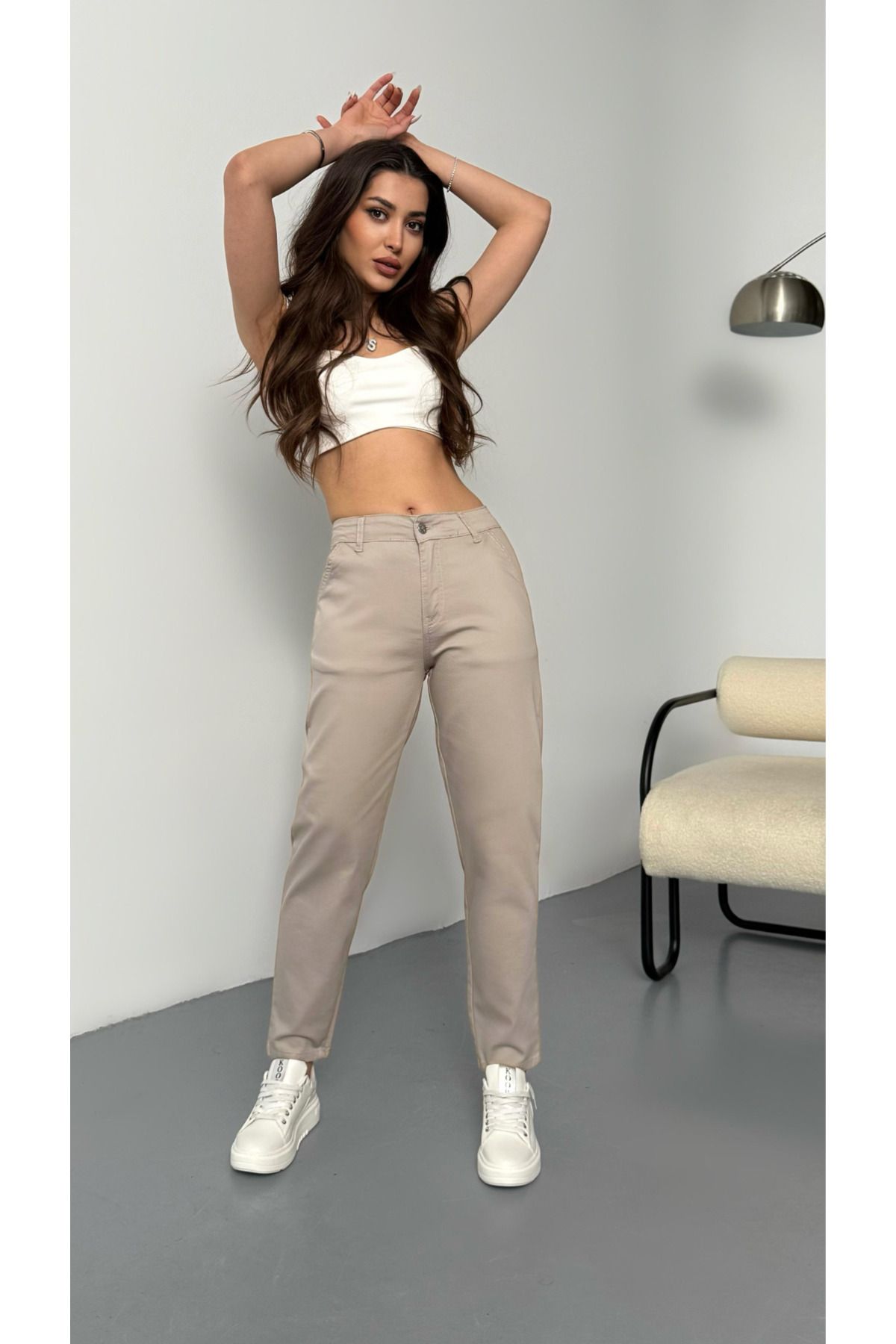 BİKELİFE-Flexible Lycra-Mom-Hose für Damen mit hoher Taille 8
