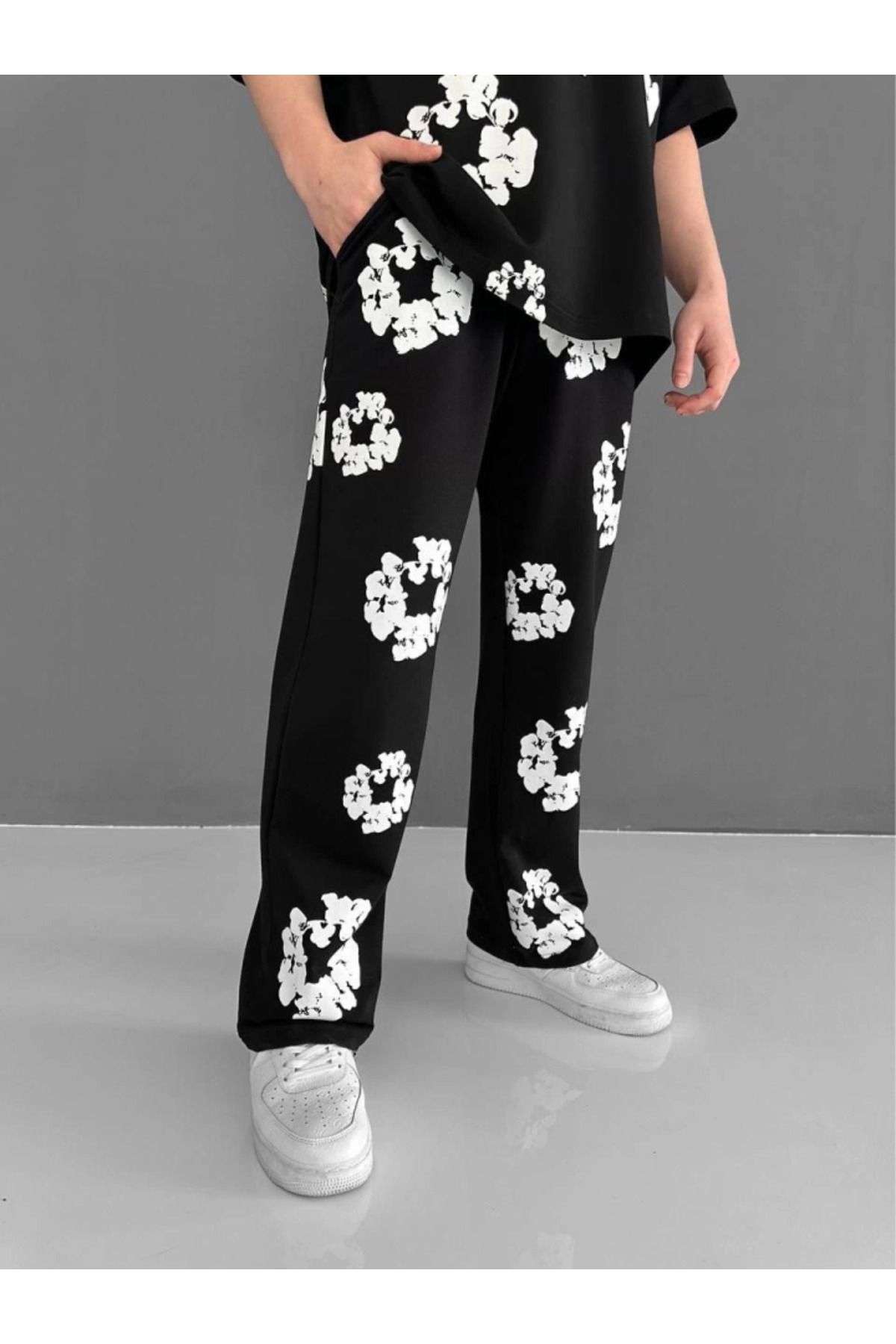 Kokosh moda Trening Negru Cu Două Fire Imprimate Masculin - S