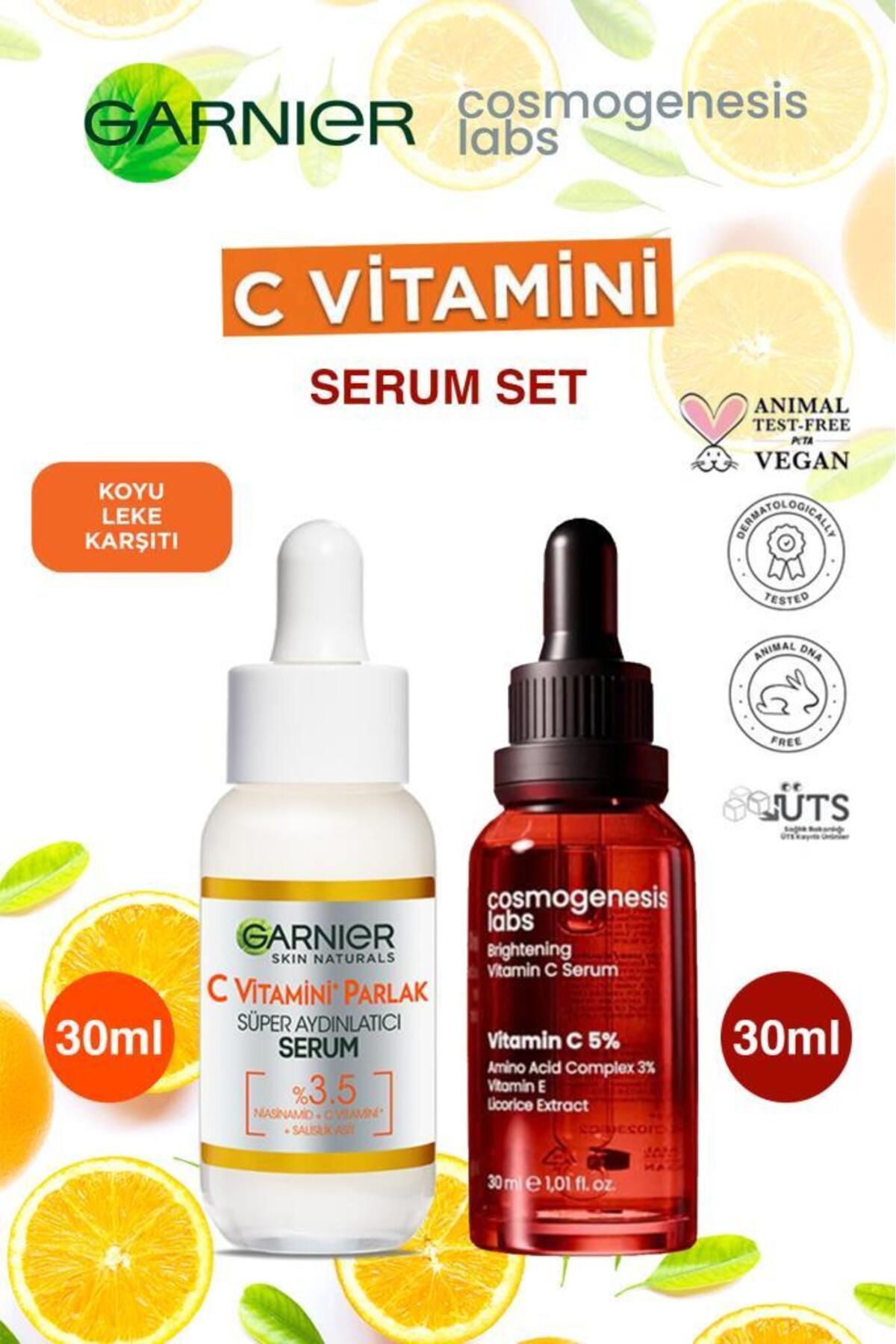 Garnier C Vitamin Süper Aydınlatıcı Cam Cilt Bakımı Sağlayan Serum Seti