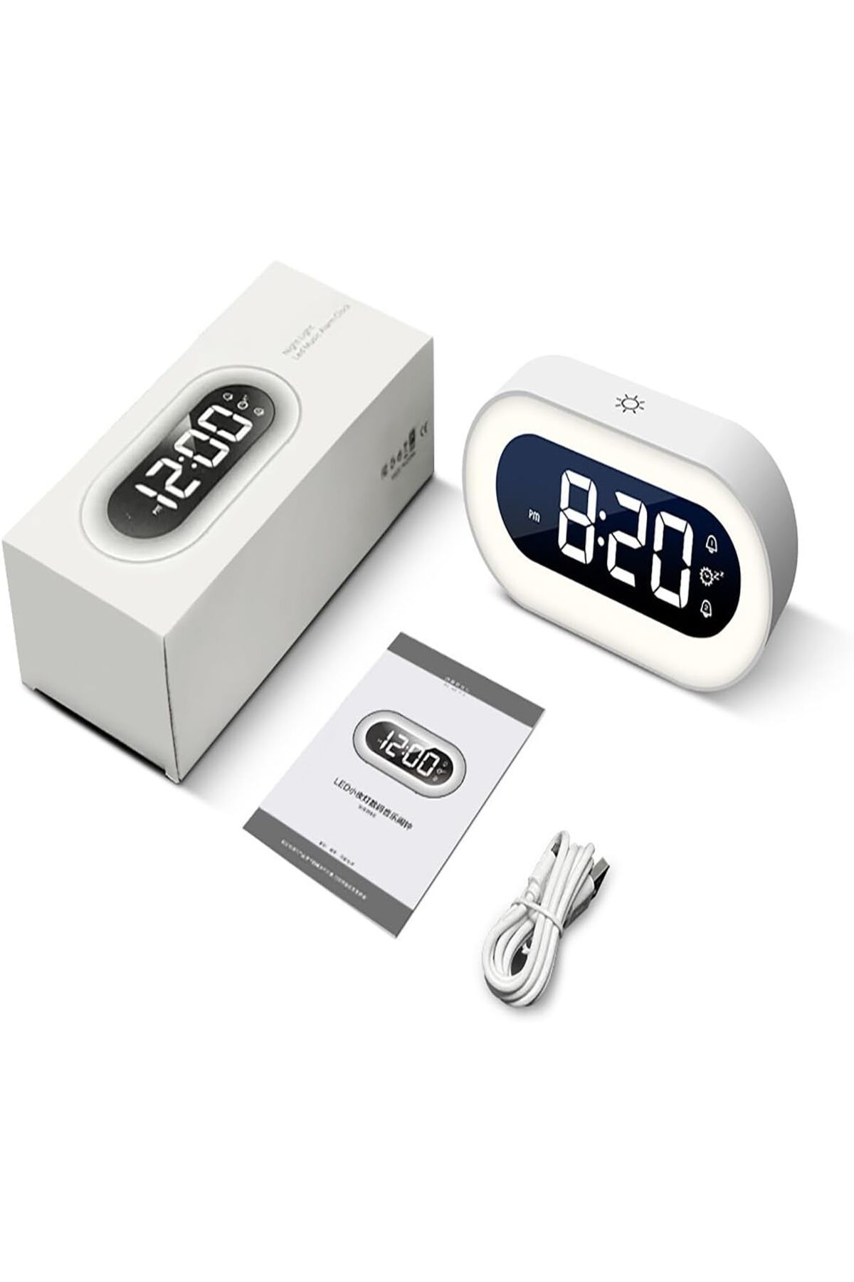 COOYA-Bedroom LED Digital Alarm Clock with Snooze,Rechargeable with USB Charging Port,Dimmable LED Display 7