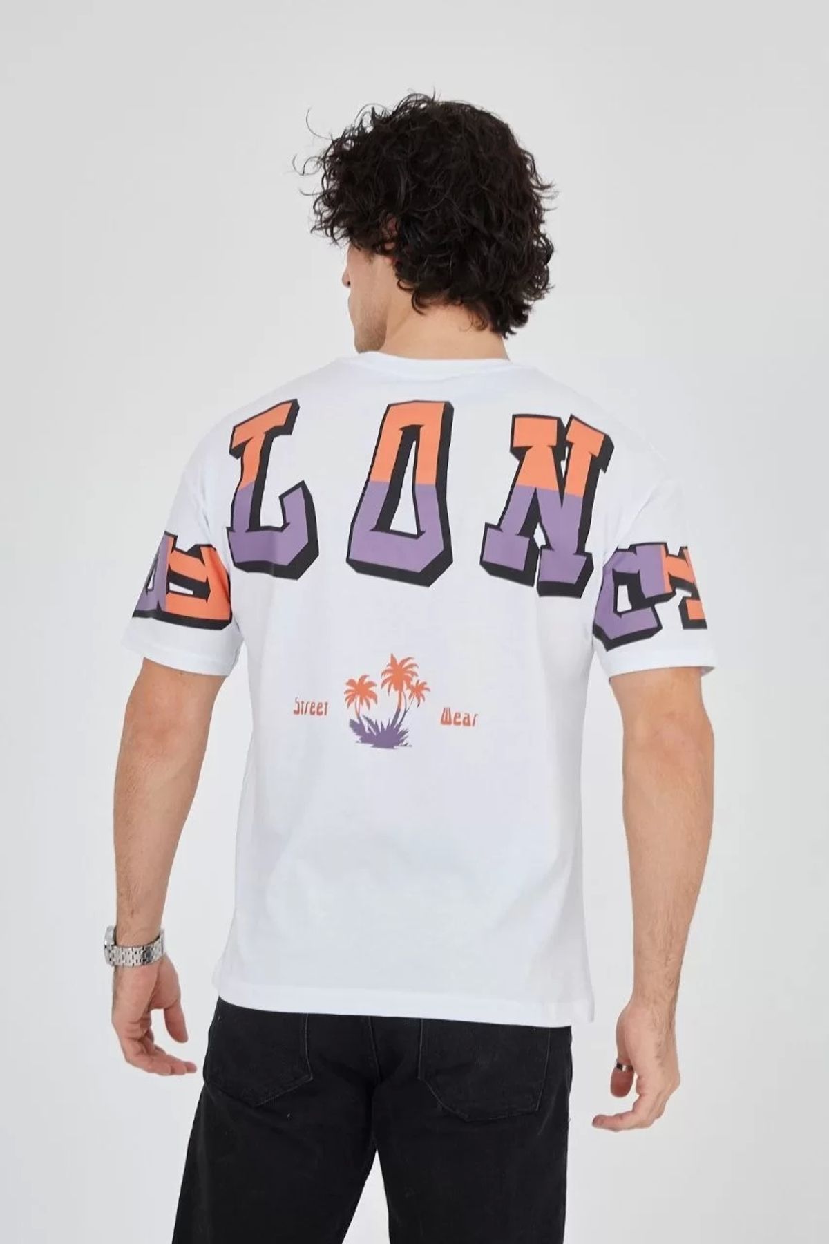 CVS Erkek Ön ve Arka Baskılı T-Shirt - Beyaz