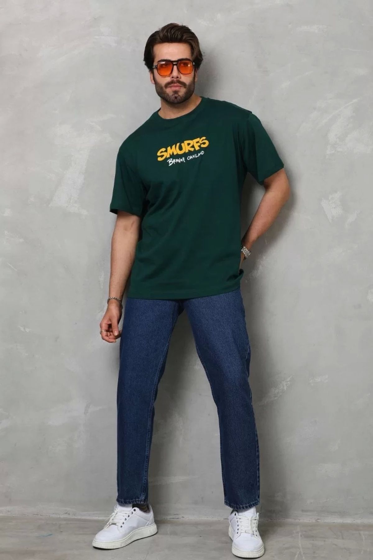 CVS Unisex Basic Bisiklet Yaka Oversize T-Shirt - Yeşil