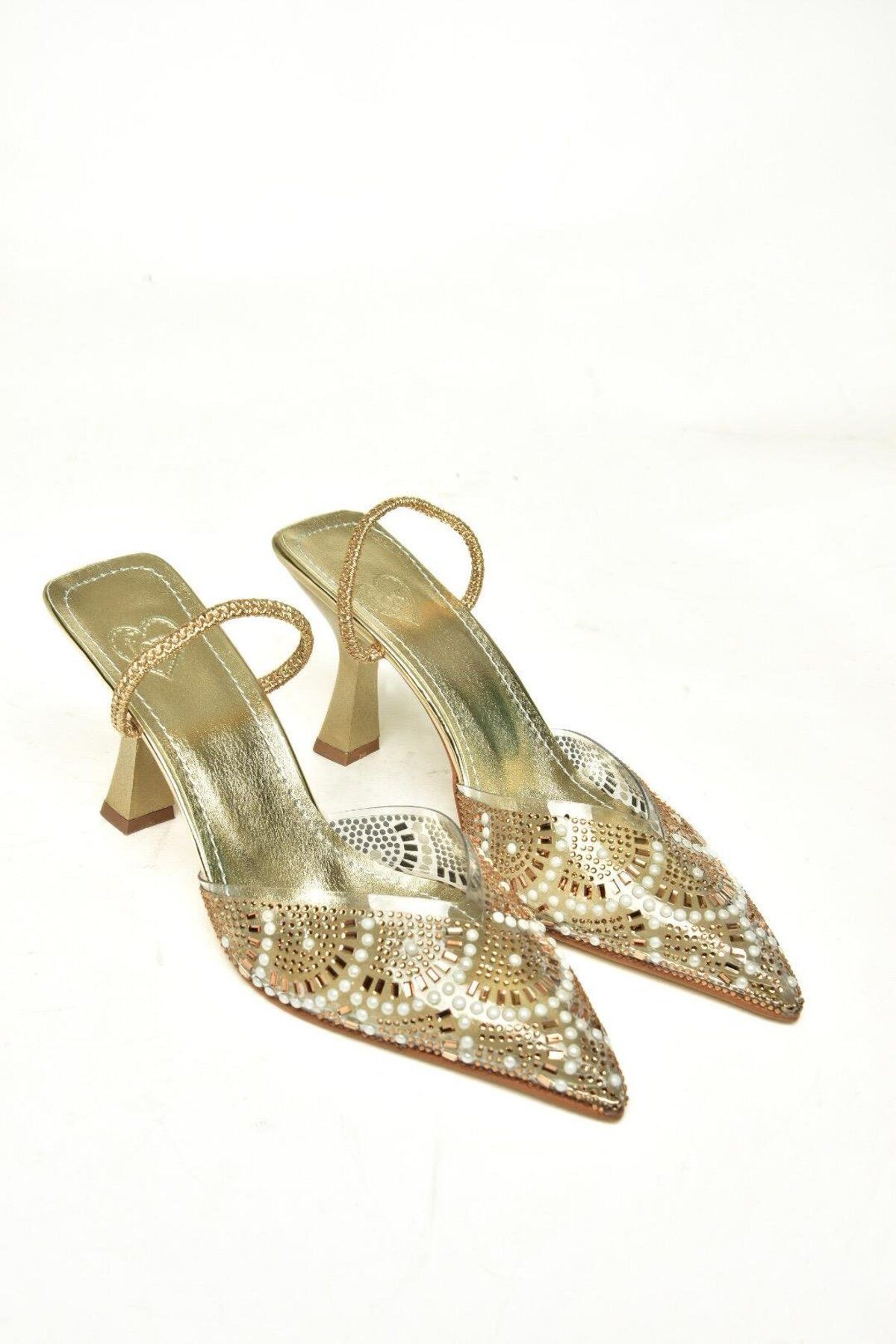 Fox Shoes-U 614296509   Goldfarbene Schuhe mit Perlenbesatz 7