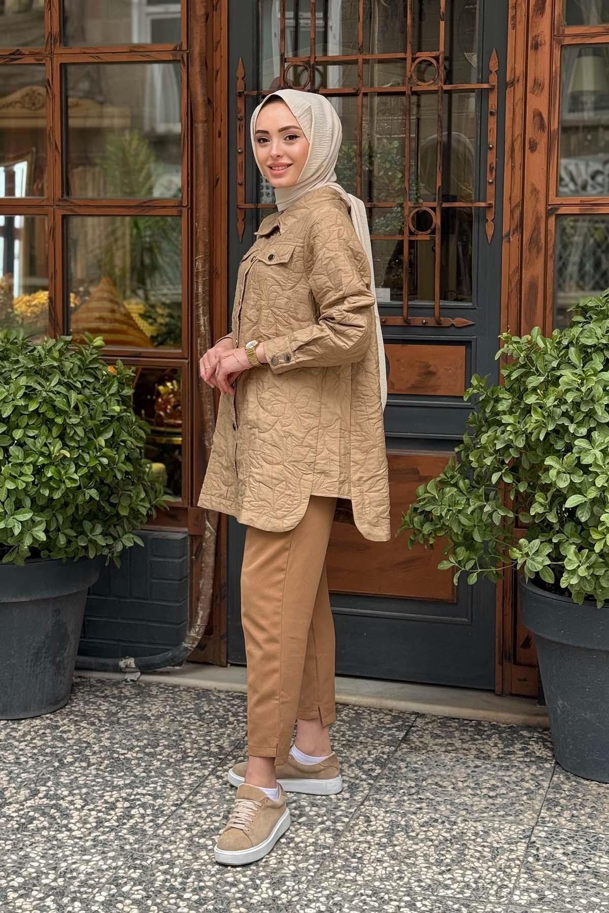 Invee-Cămașă matlasată INVEE 6827 Camel 2
