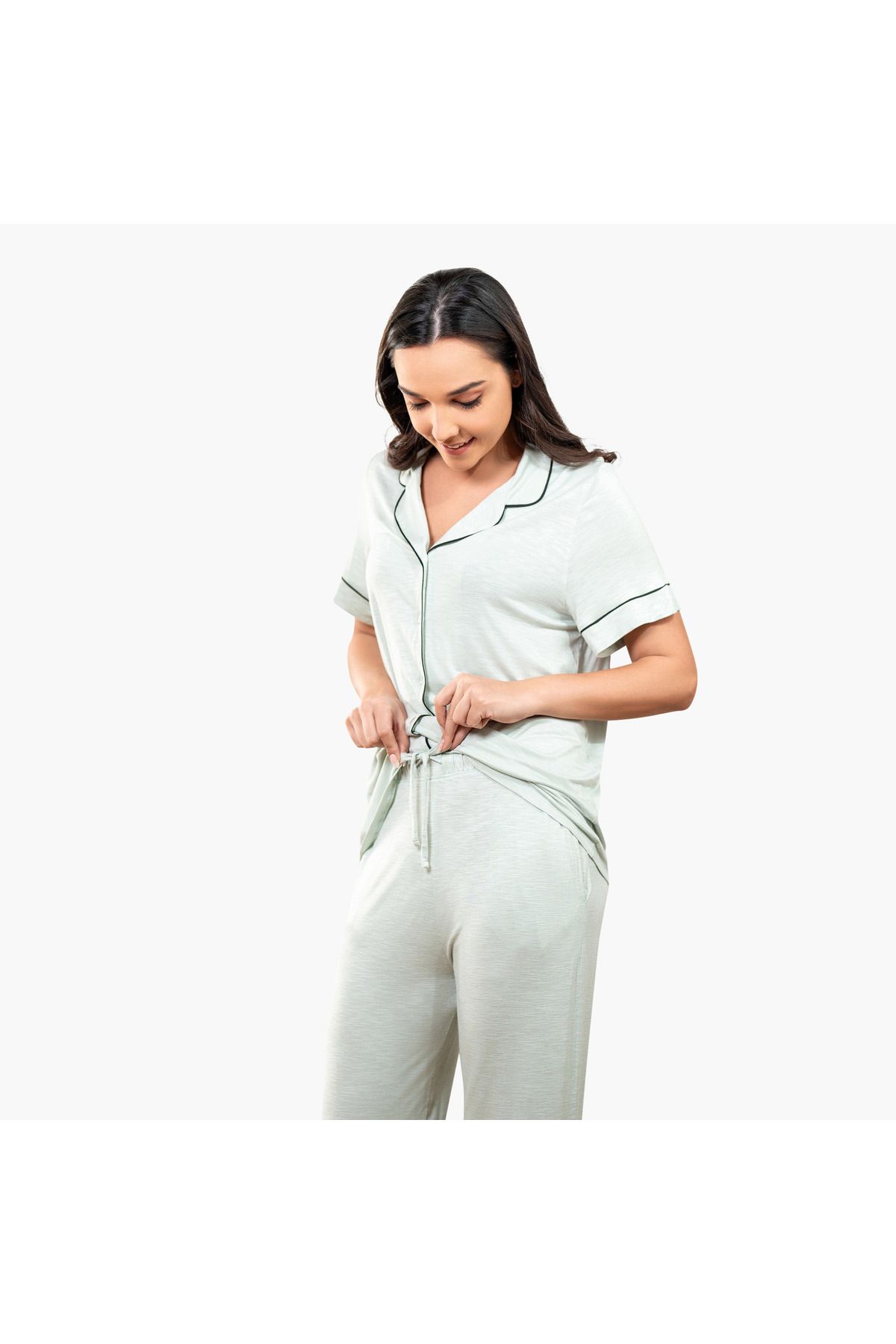 Aadaraya-Collared Shirt and Pyjama Set 3