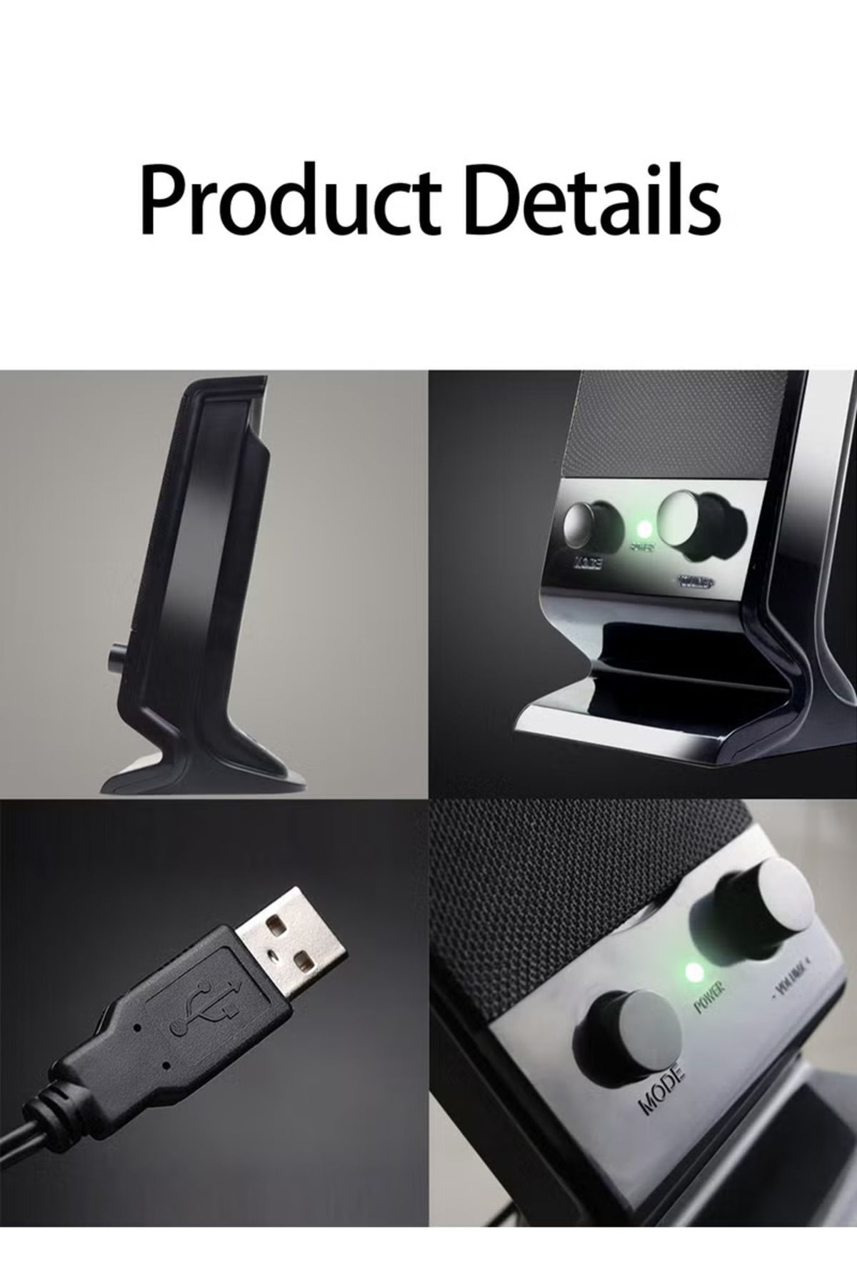 COOYA-Computer Speaker with Volume Control and 3.5 Mm Audio Plug,USB-Powered,for PC Tablets Cellphone 2