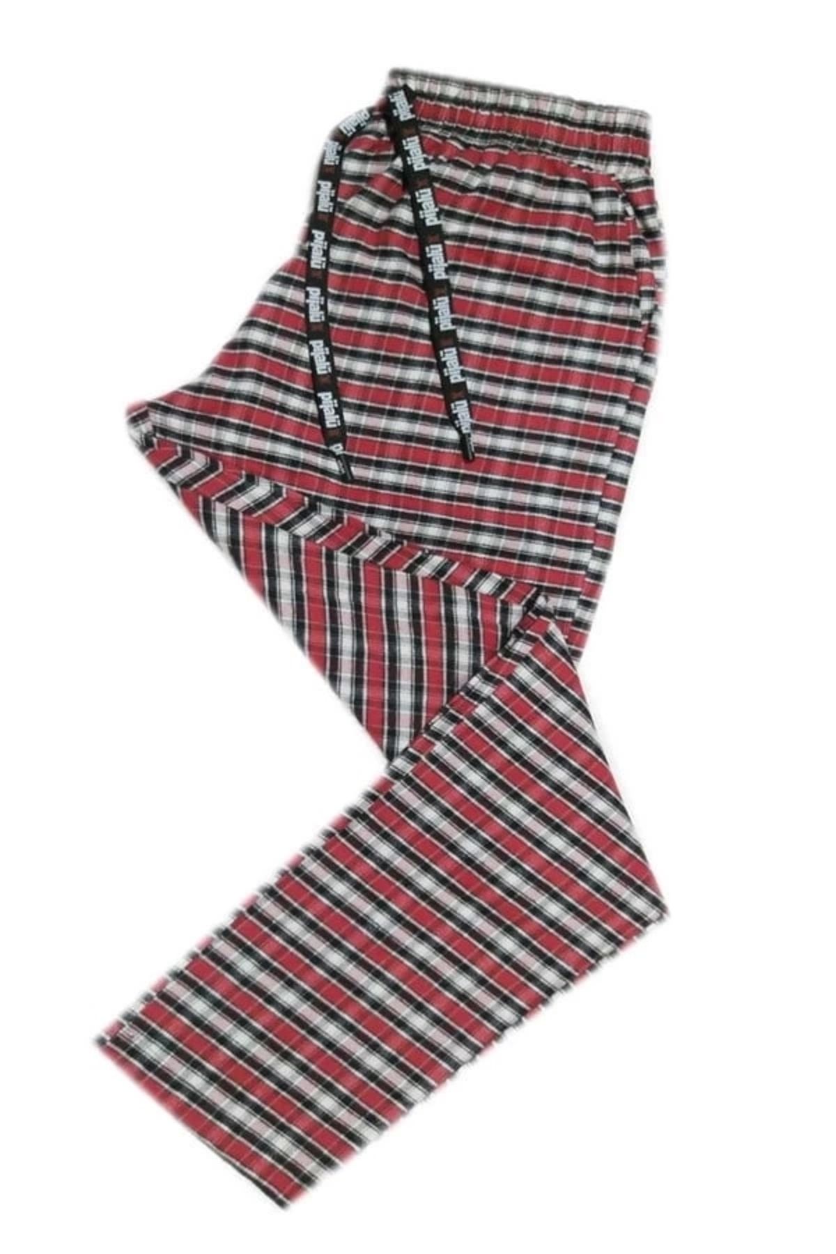 FTT SHOPPING MARKET Pijalüx Erkek Kareli Poplin Cepli Alt Pijama