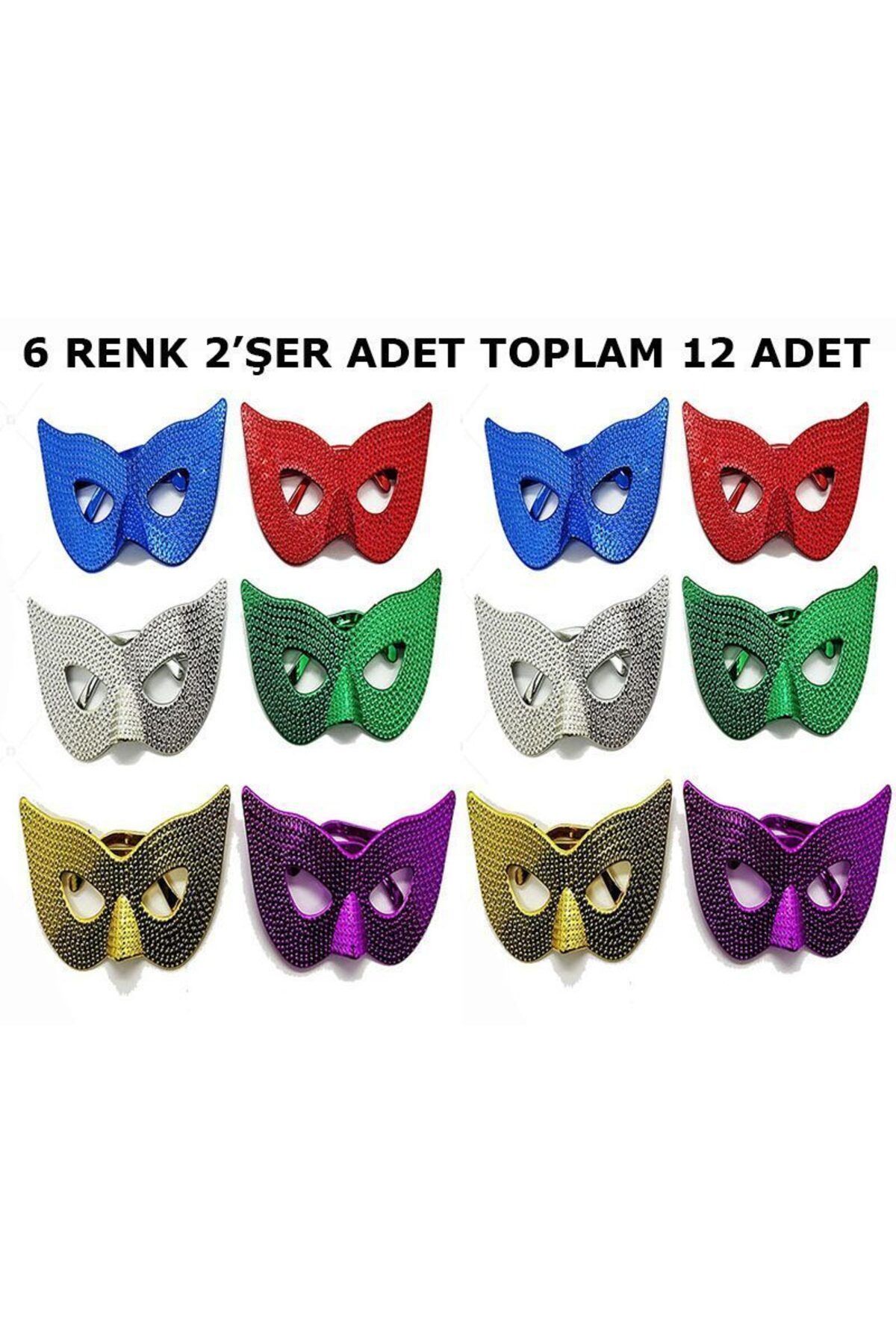 LovelymCo Maskeli B Partisi Görünümlü Retro Parti Gözlüğü 6 Renk 12 Adet