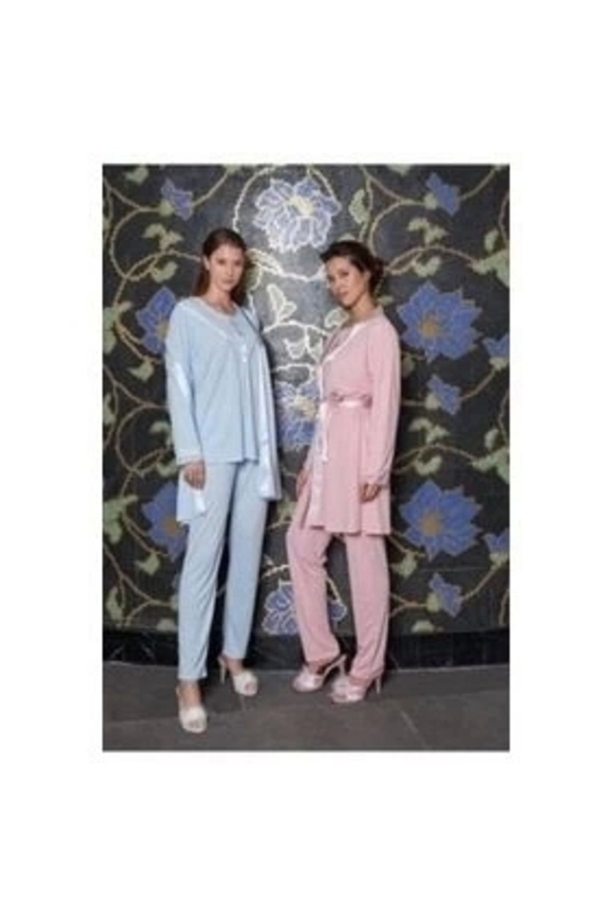 FTT SHOPPING MARKET Jar Pierre 318 Uzun Kol 3'lü Sabahlıklı Pijama Takımı
