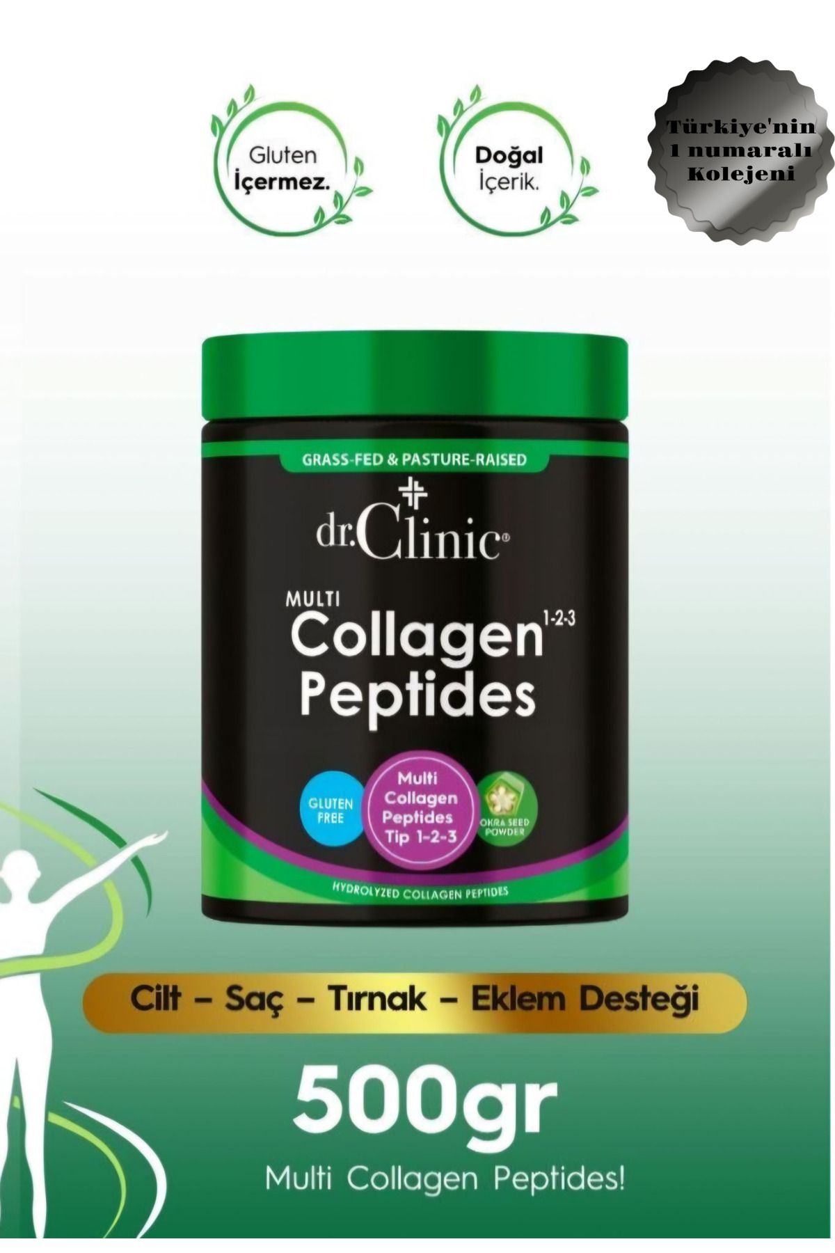 Dr. Clinic %100 Saf Multi Collagen Peptides Tip 1-2-3 500 Gr (50 Günlük)