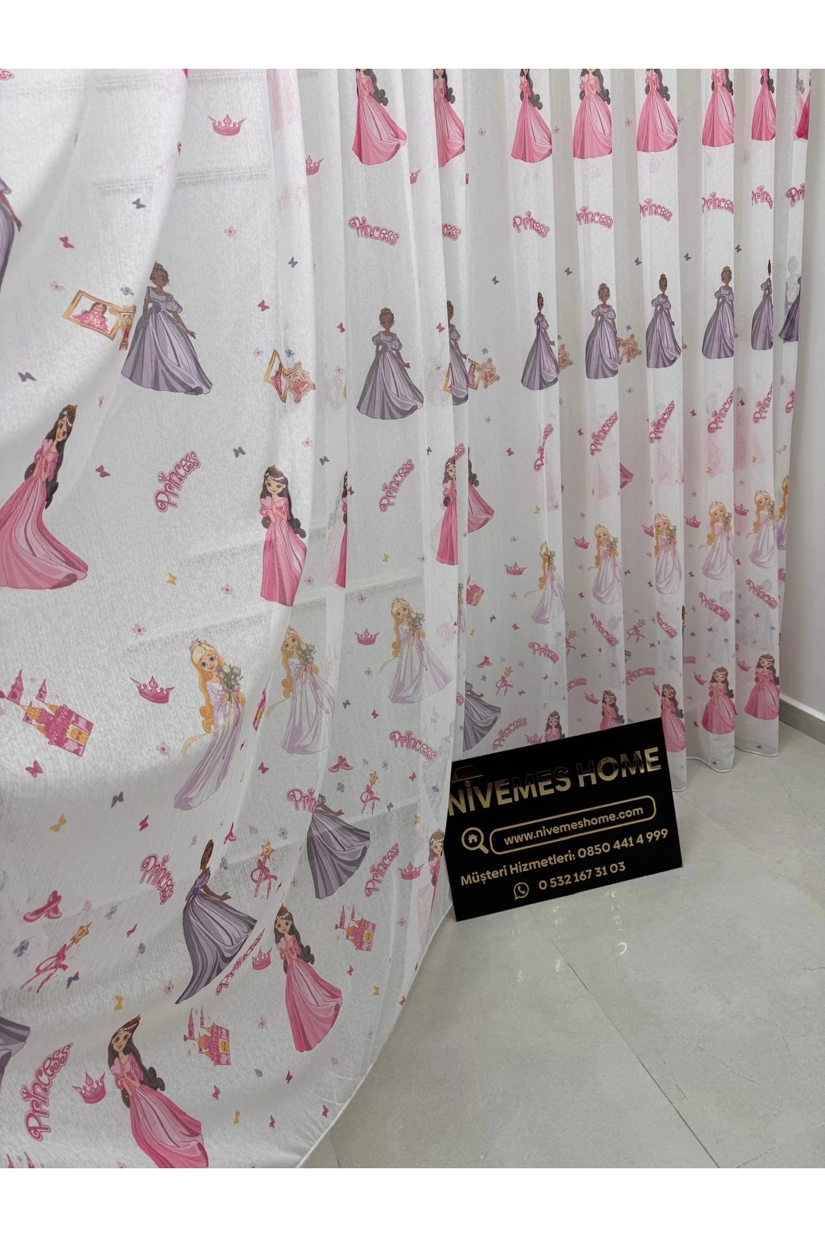 NİVEMESHOME Nivemeshome Hyl00009.801 Krdt204096 Prenses Çocuk Odası 1/2.5 Pile Tül Perde Apm fotoğrafı 7 (önizleme)
