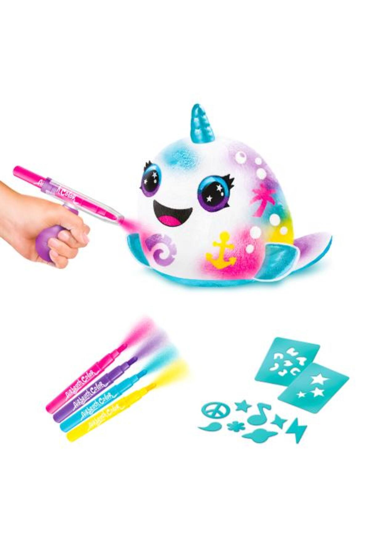 Mega Airbrush Plush Sürpriz Squishy Paint Bucket Narwhal - Fiyatı