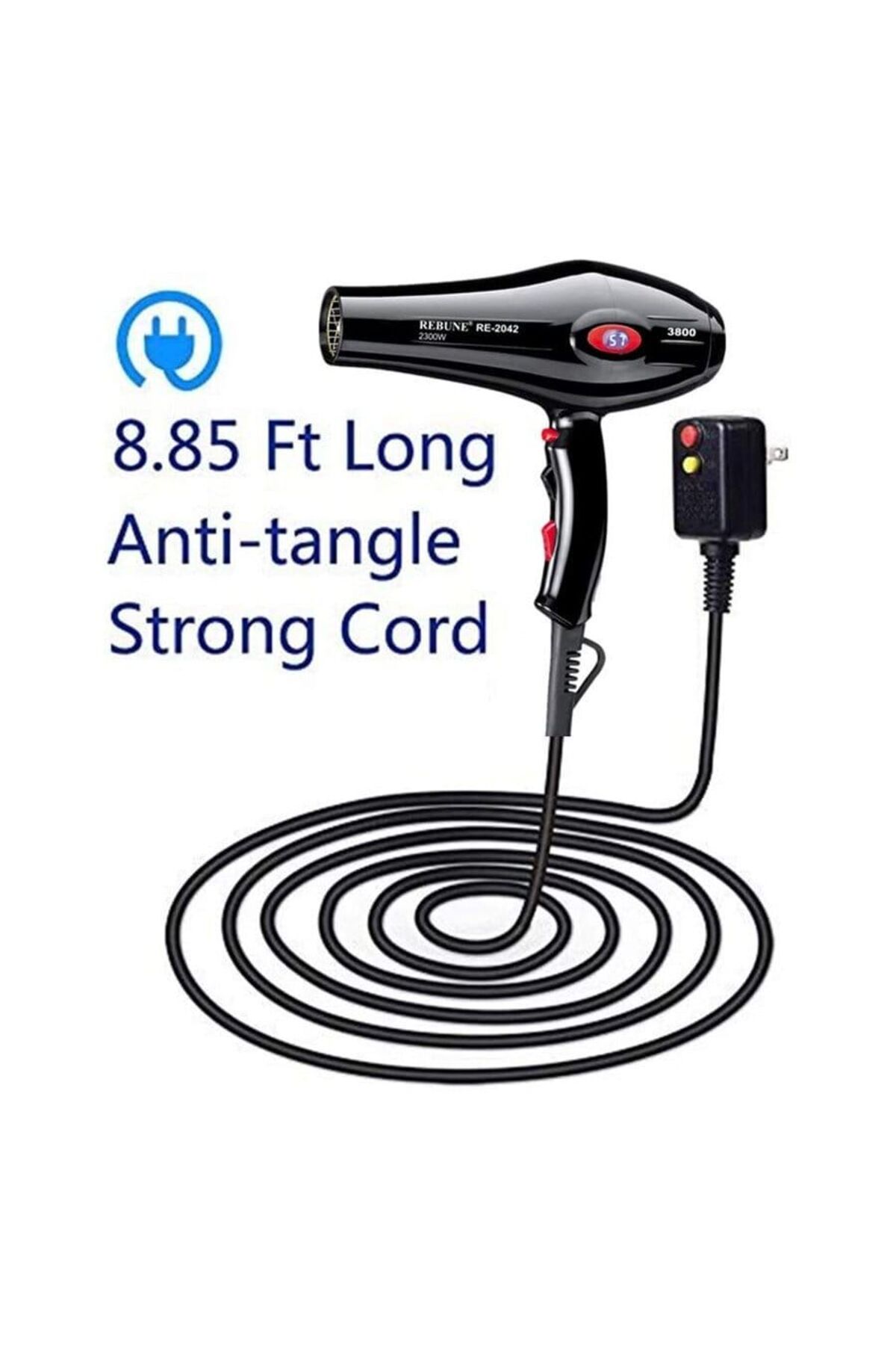 مجفف الشعر الإلكتروني RE-2042- أسود