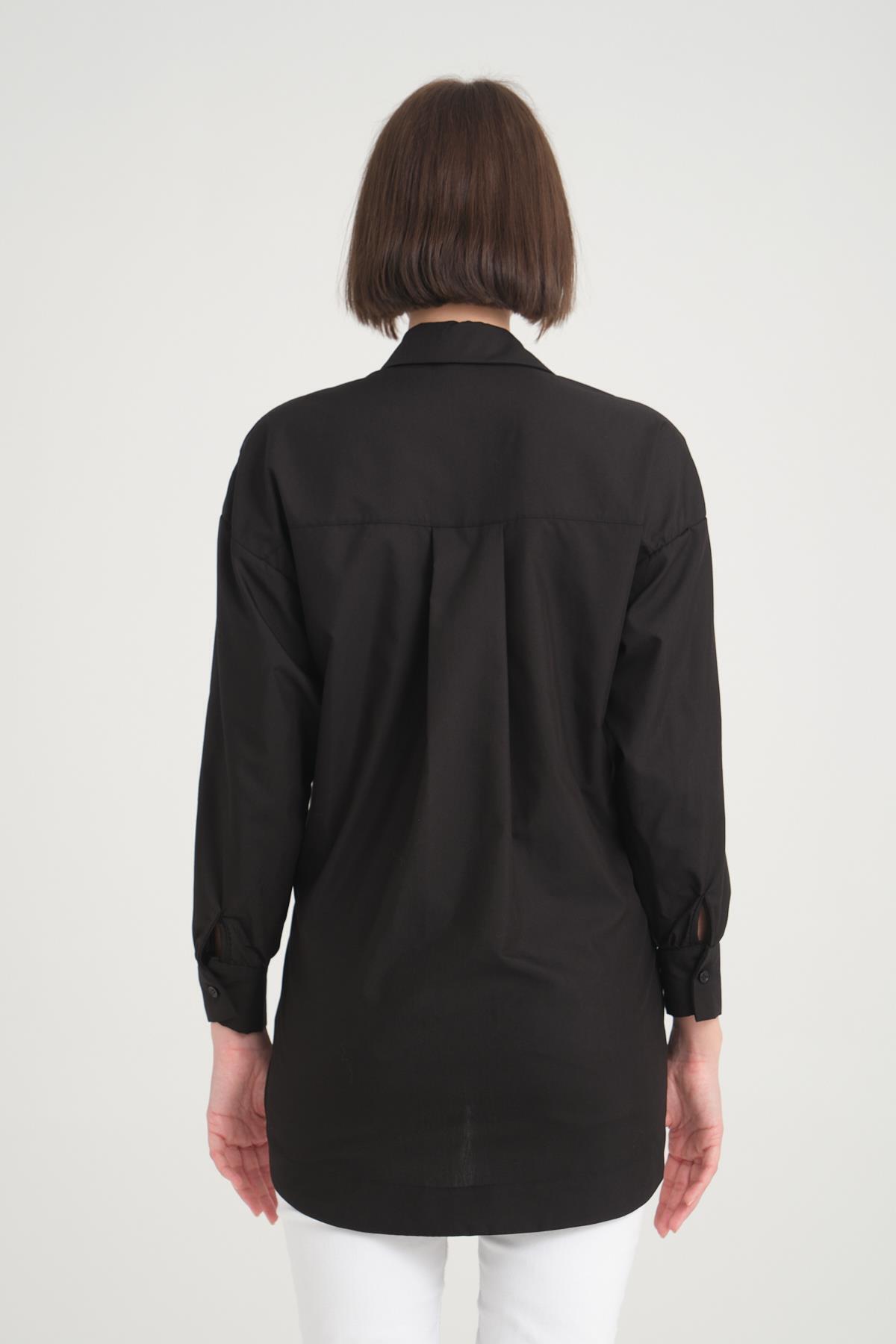 Işşıl-IŞIL B113 - Maternity Tunic, Cotton Shirt with Half Placket and Nursing Detail 5