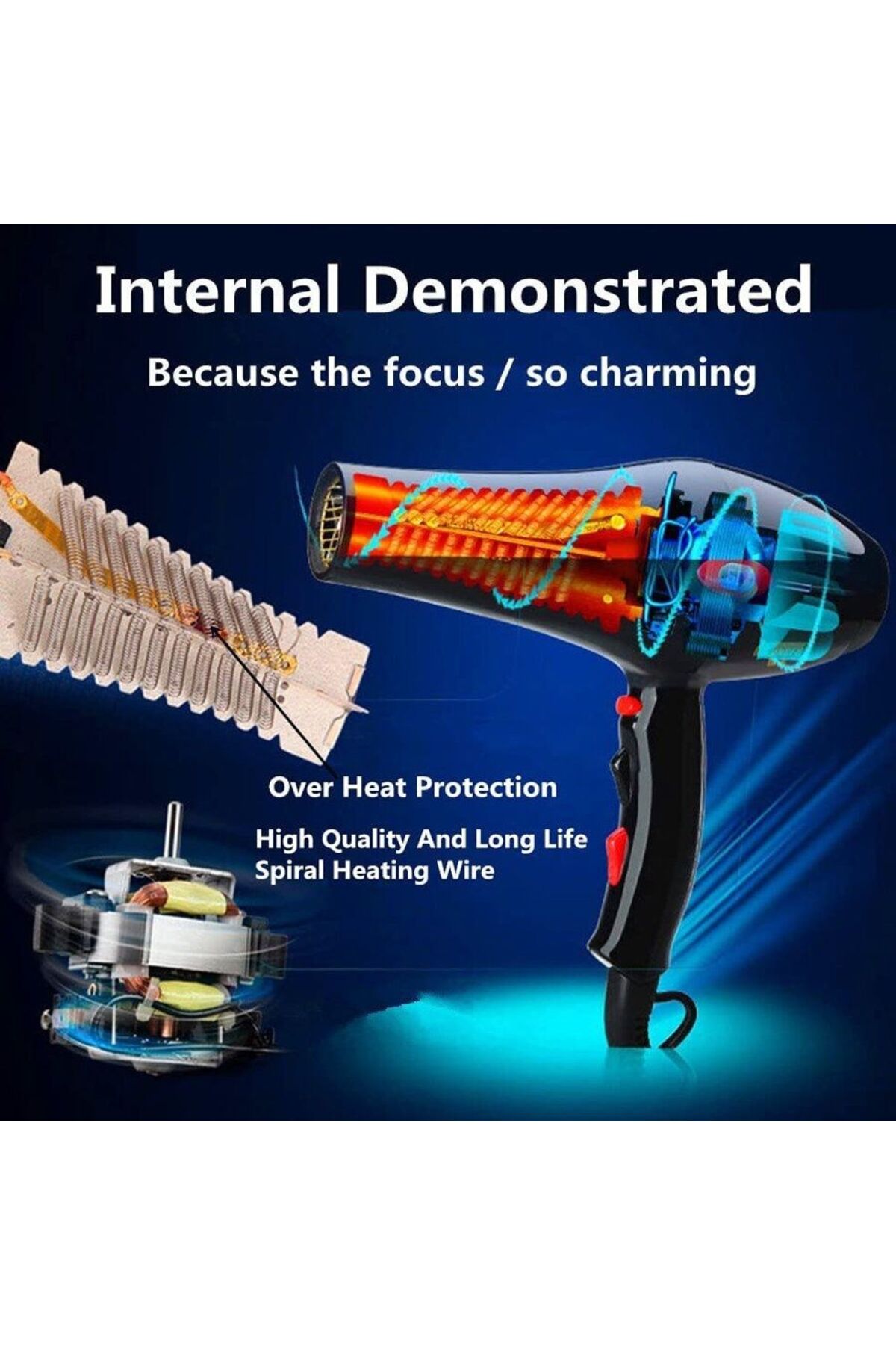 مجفف الشعر الإلكتروني RE-2042- أسود