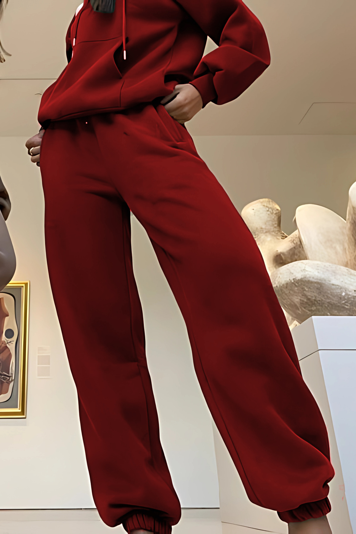 Çiftlere Özel (TEKLİ) Oversize Couple Eşofman Takımı — قرمز mstfetk001 — تصویر 3 از 4