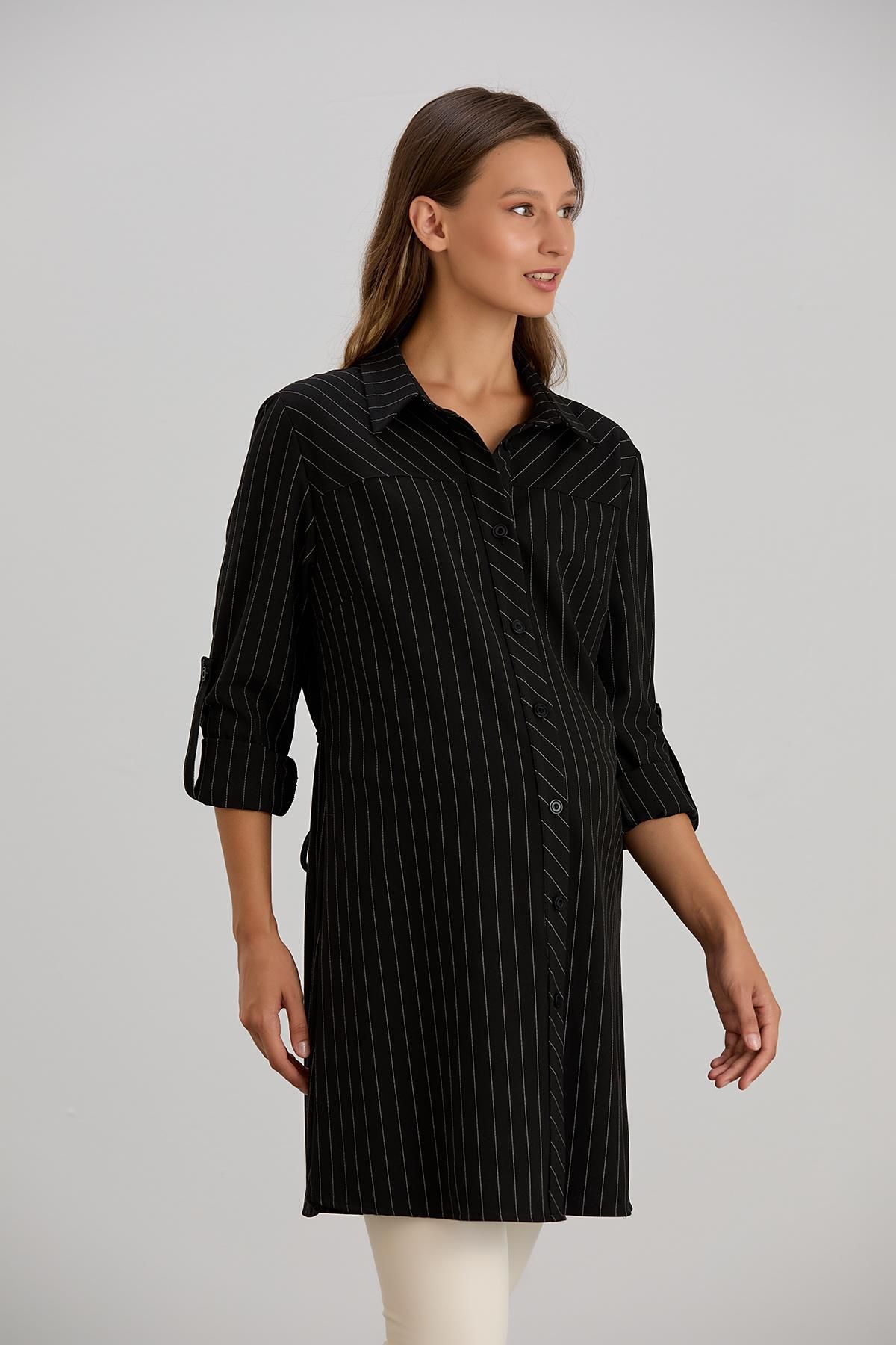 Işşıl-Işil 4546 - Striped Bias Cut Maternity Shirt and Tunic 3