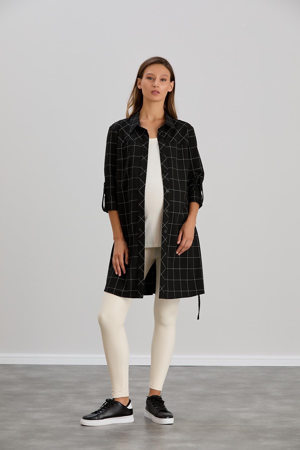 Işşıl-Işil 4547 - Maternity Plaid Clothing Shirt-Tunika Bias Cut 6