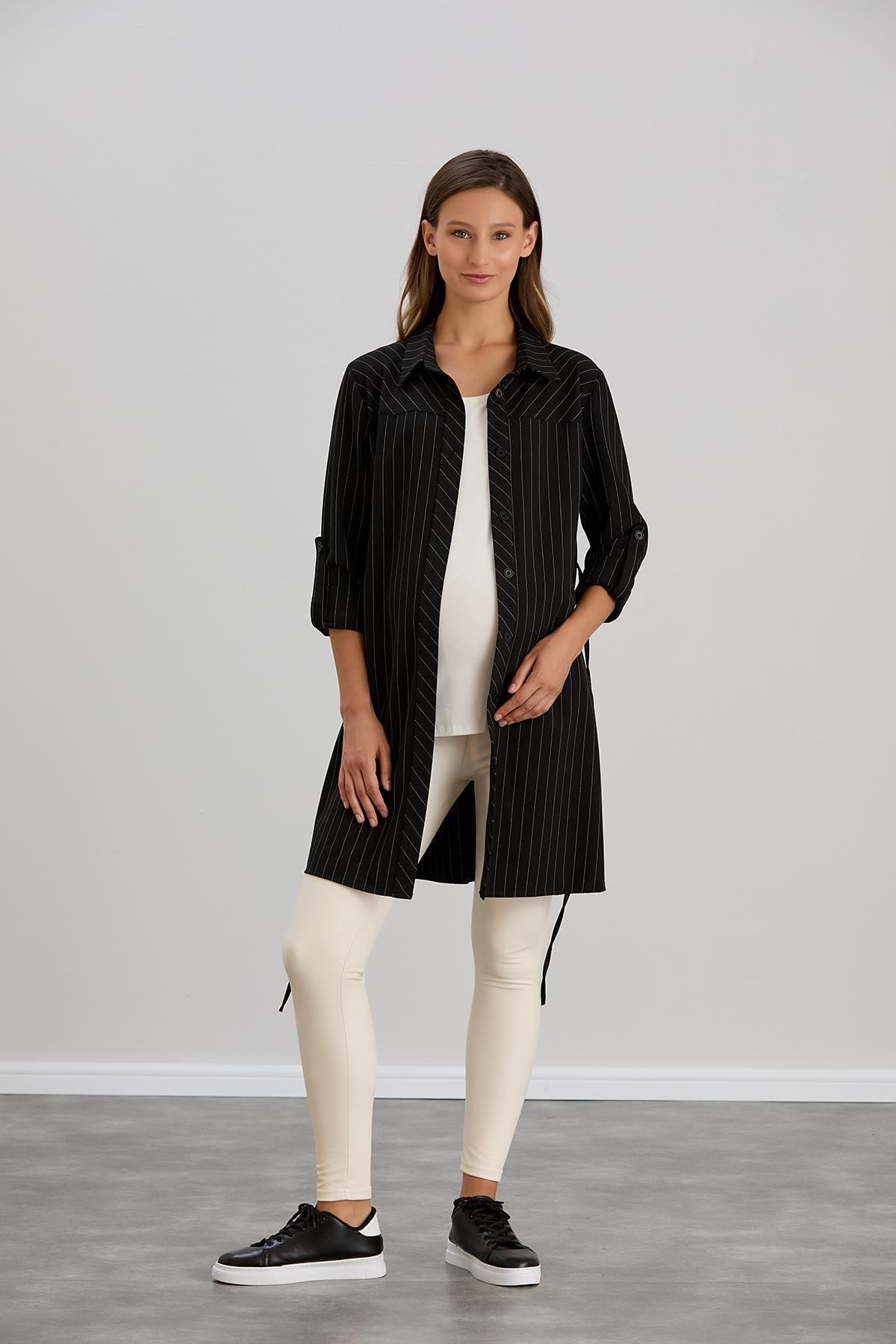 Işşıl-Işil 4546 - Striped Bias Cut Maternity Shirt and Tunic 7