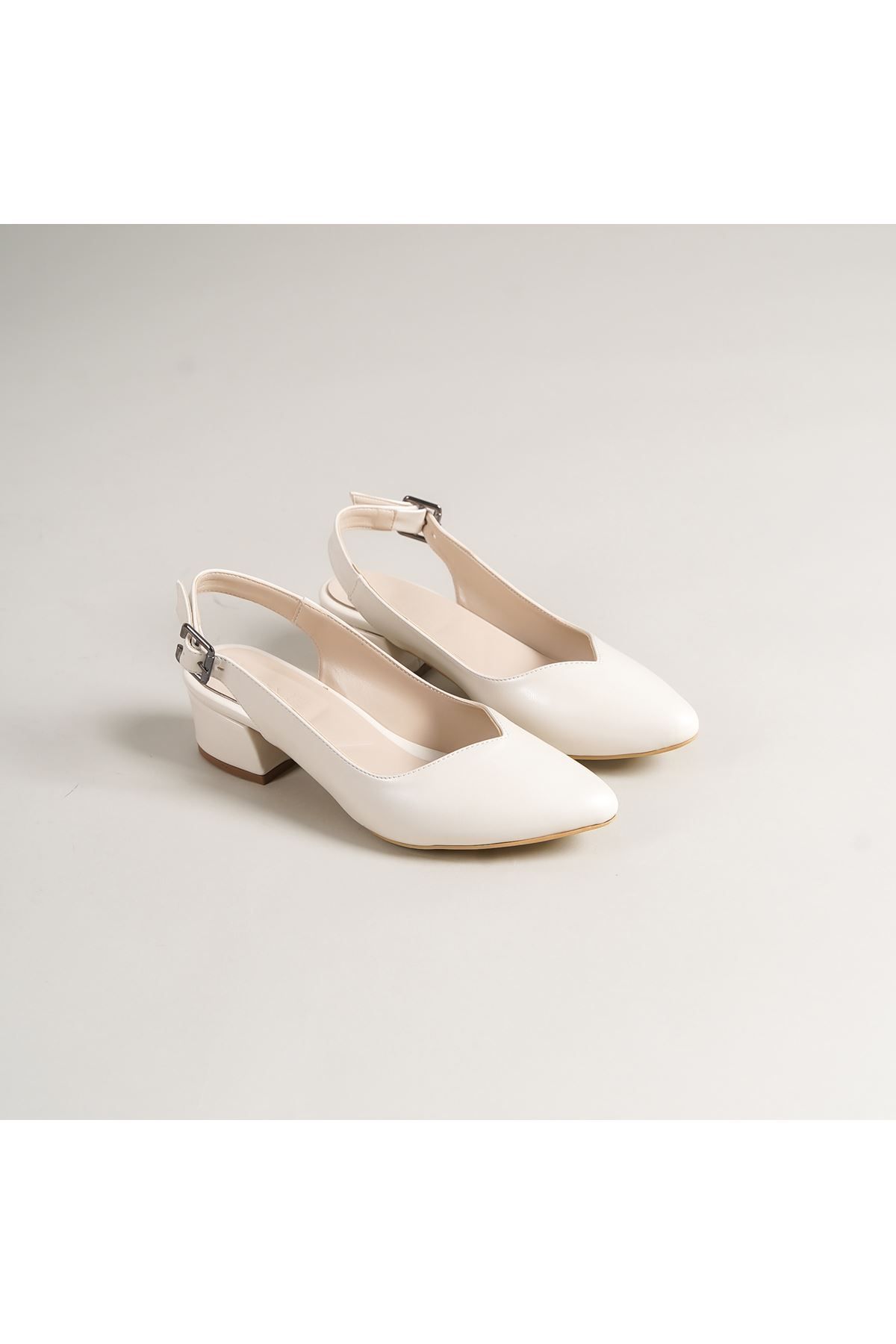 Hayalimdeki Ayakkabı-White Pearl Heeled Valentina Women's Shoes 4