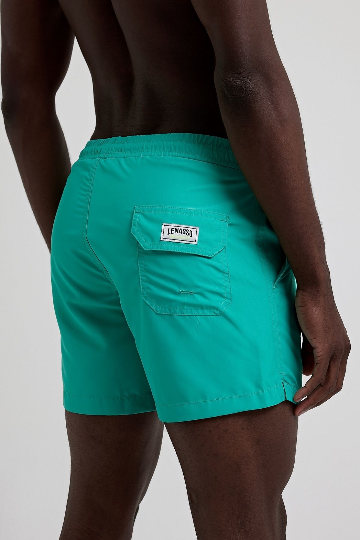 MADZEYMODA-Premium Men's Lined Mint Green Swim Shorts Ls-95093 8