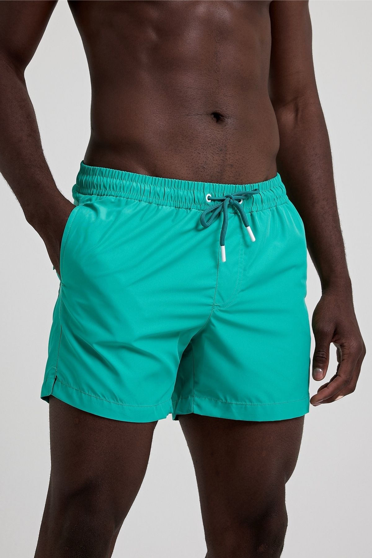 MADZEYMODA-Premium Men's Lined Mint Green Swim Shorts Ls-95093 2