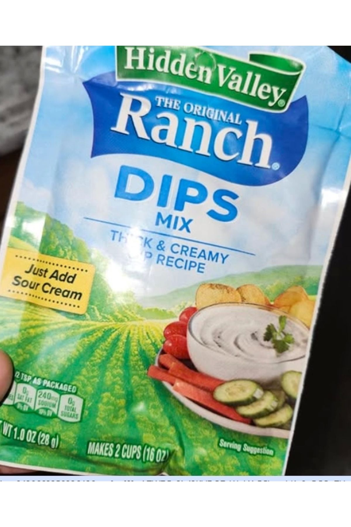 Hidden Valley The Orıgınal Ranch Dıps Mıx Thıck & Creamy Dıp Recıpe Just Add Sour Cream 28 gr
