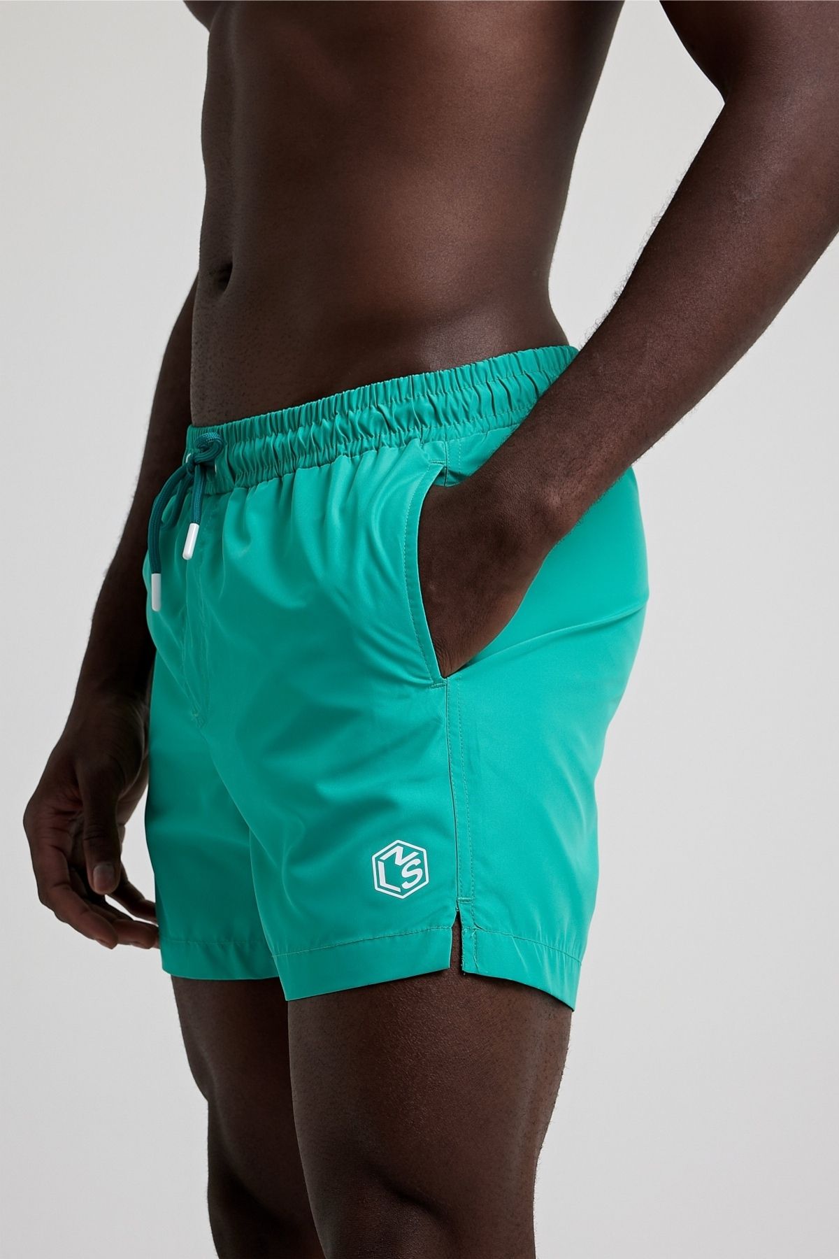 MADZEYMODA-Premium Men's Lined Mint Green Swim Shorts Ls-95093 6