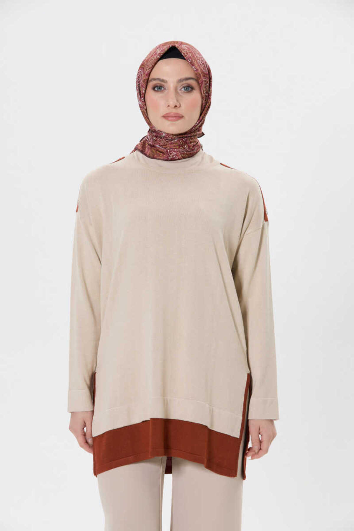 Setrms-Color Blocked and Button Detailed Knitwear Tunic 2