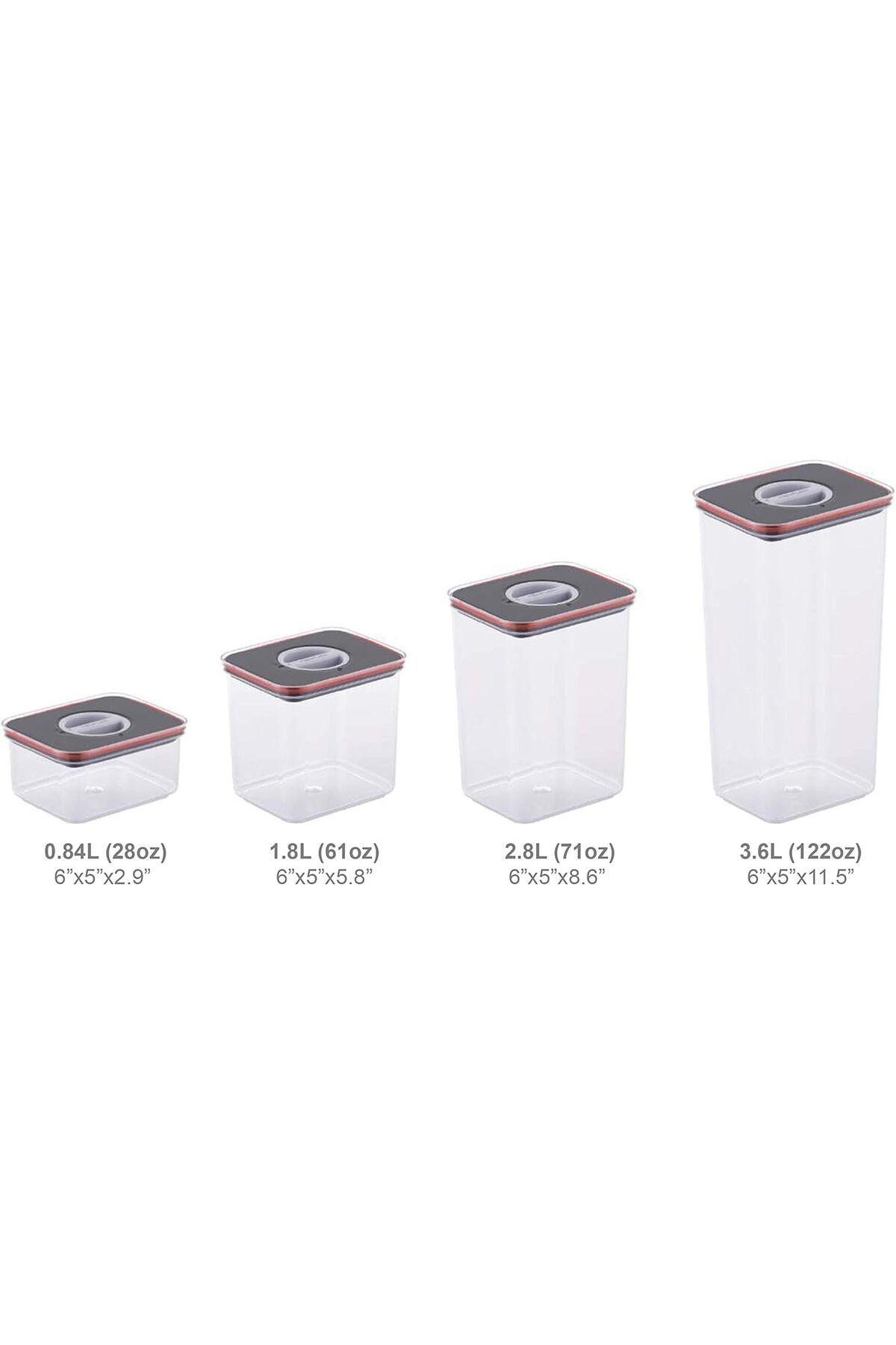 NEOFLAM-Airtight Smart Seal Food Storage Containers (Set of 3, 3.6L) | Clear, BPA-Free, Stackable. 5