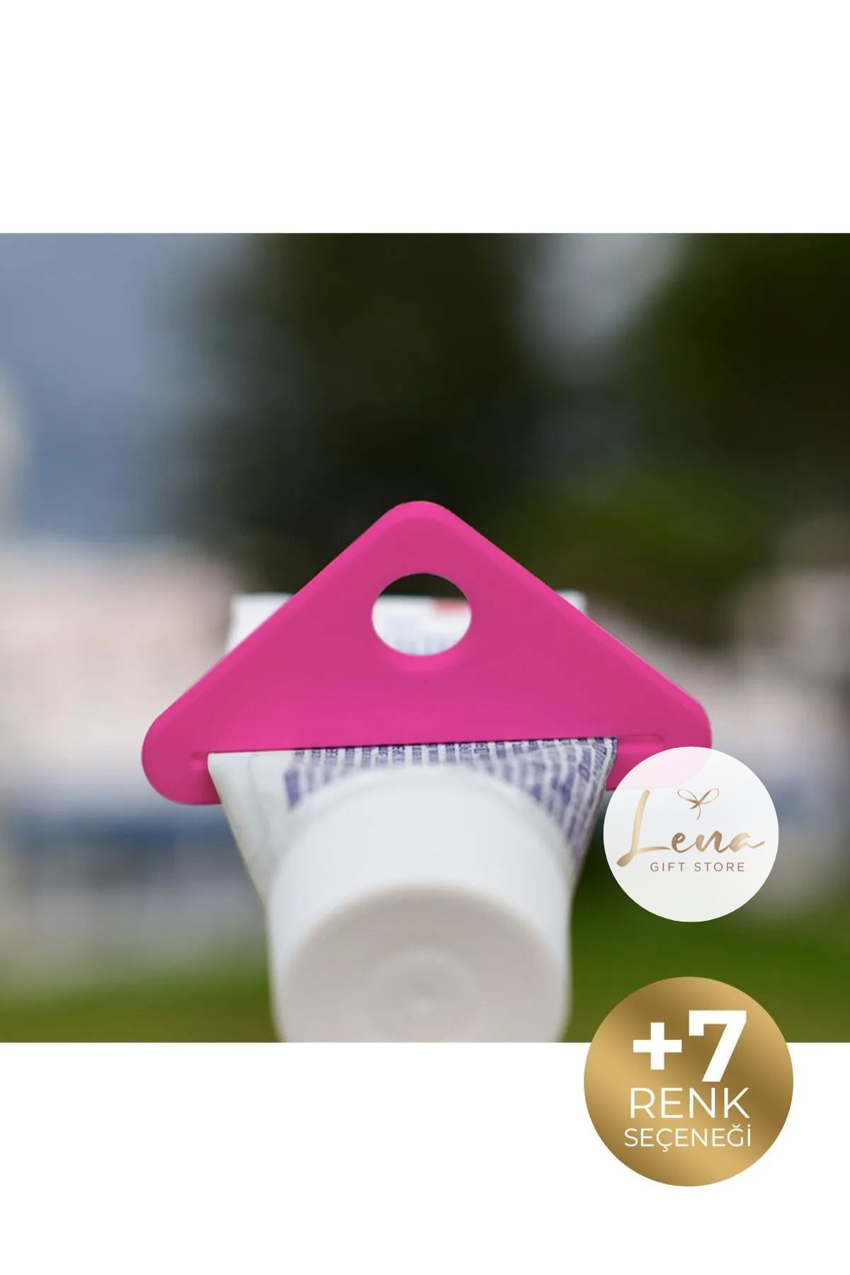 Lena Gift Store-جهاز عصر معجون الأسنان، جهاز عصر معجون الكريمة (وردي) 1