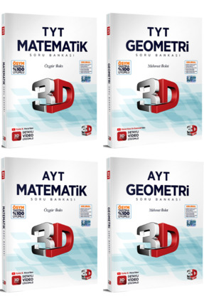 3D Yayınları 3D Yayınları TYT AYT Matematik Geometri Soru Bankası Seti 4 Kitap