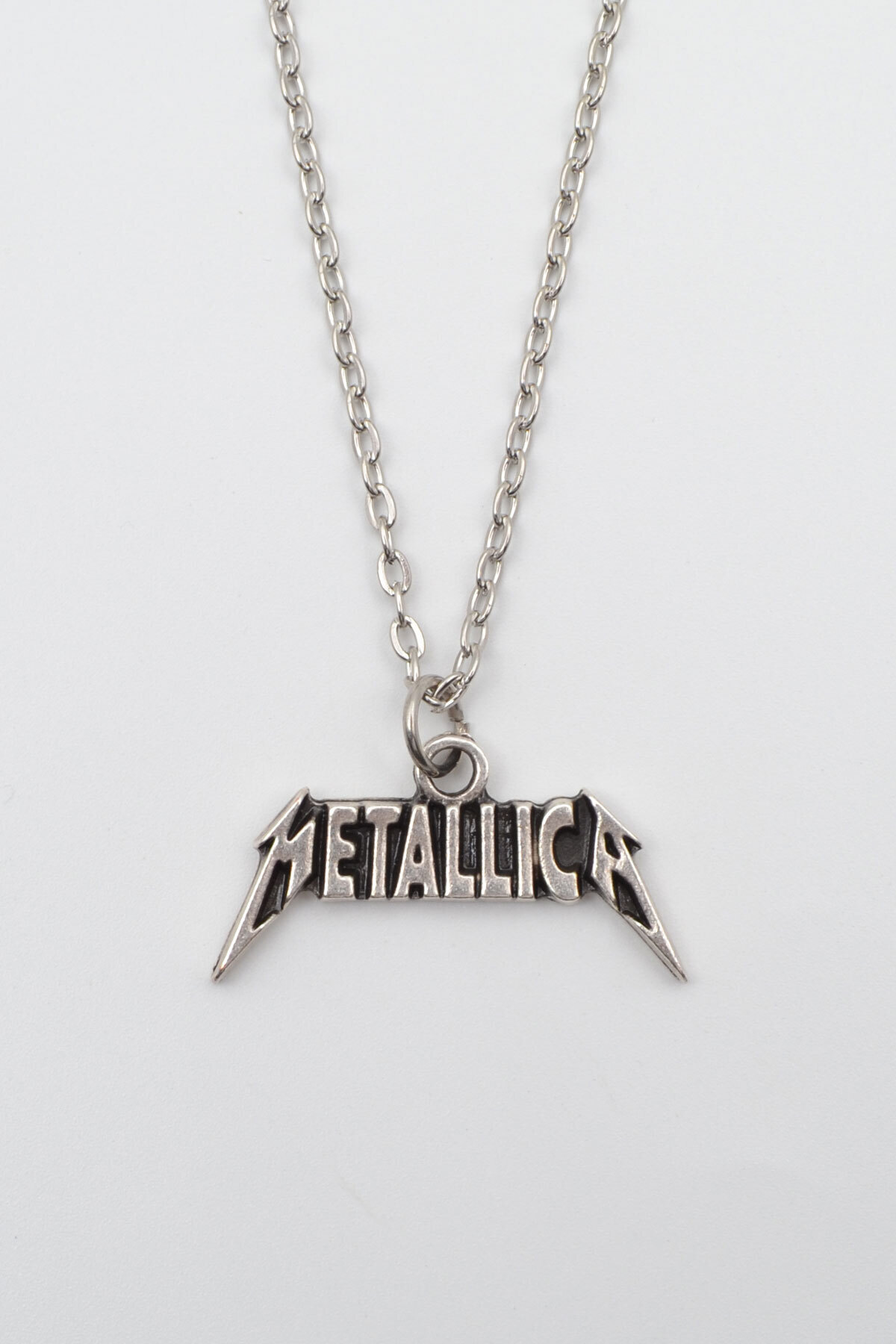 Metallica Silver Plated Flat Chain Necklace