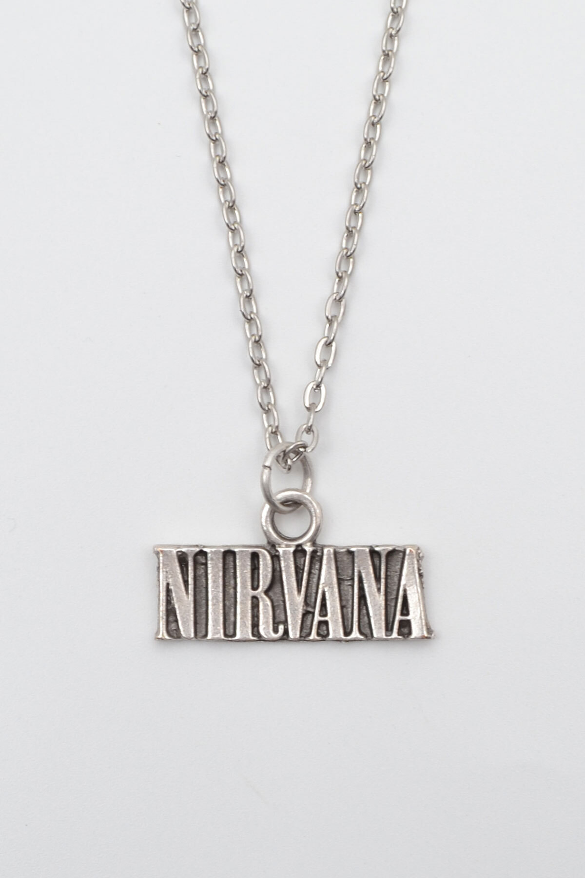 Nirvana Silver Plated Flat Chain Necklace