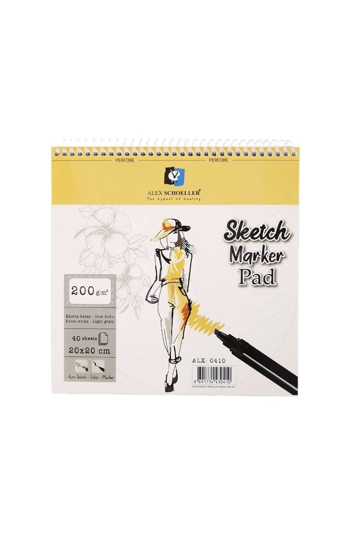 Resim Defteri 20x20 Cm 200 gram 40'lı Spr Sketch-marker Pad
