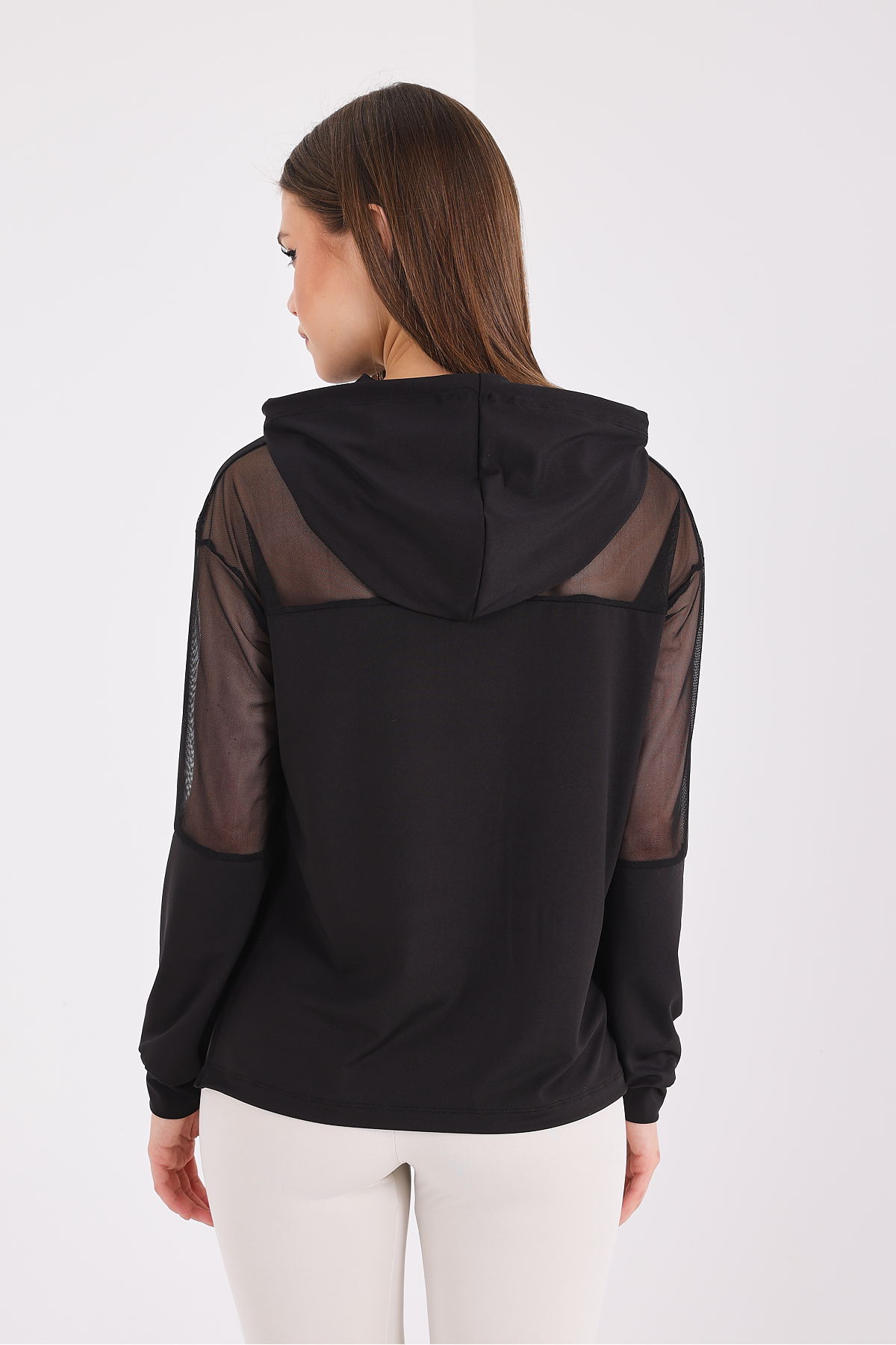 Scorp Katie Kadın Kapüşonlu Spor Sweatshirt Siyah görsel 7