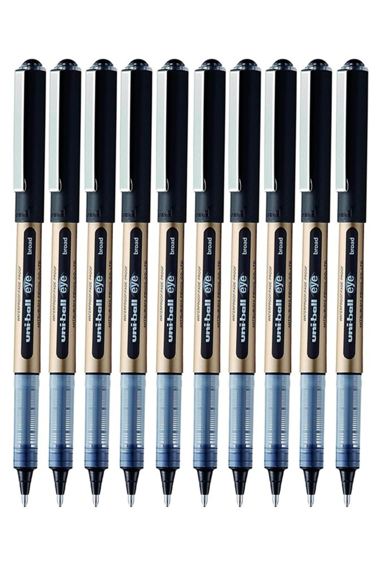 Artlantis Siyah Pilot Kalem 10 Adet Uniball Eye Broad 1.0 mm Roller Pilot Kalem Ub-150-10 Roller Uçlu Likit Mü