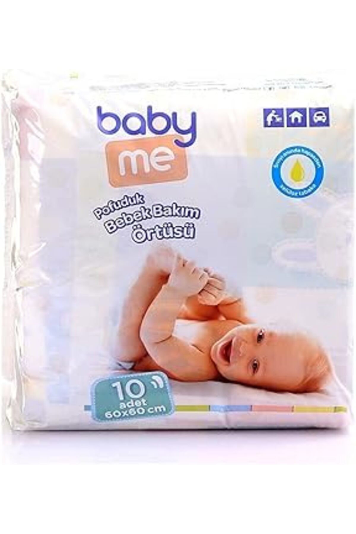 nazeninstoğu Baby&Me Pofuduk Bebek Bezleri Örtüsü 10 Adet 60X60Cm - Bebek Bakım Örtüsü