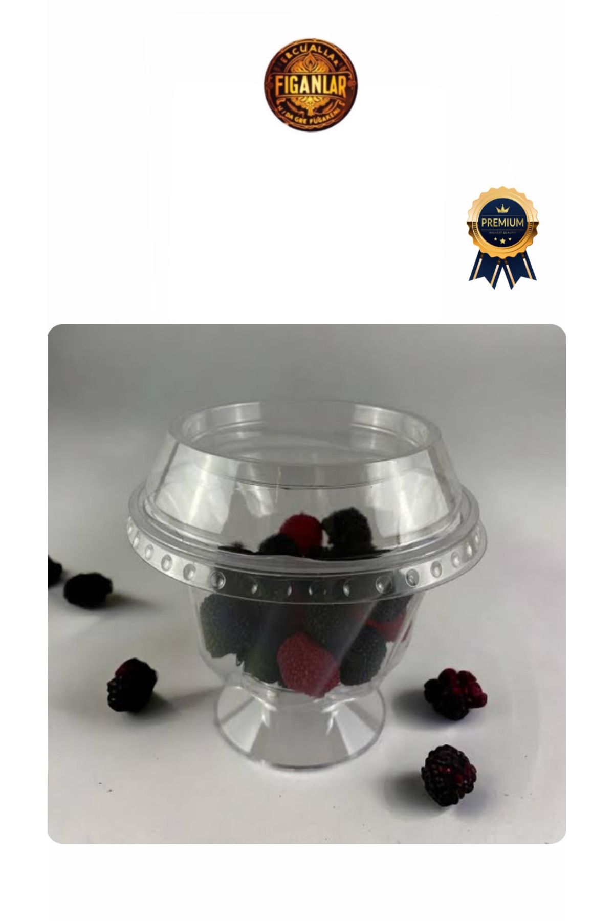 figanlar ambalaj-Crystal Papatura Dessert Case for 200Cc Feet with 5 Plastic Overflows 3